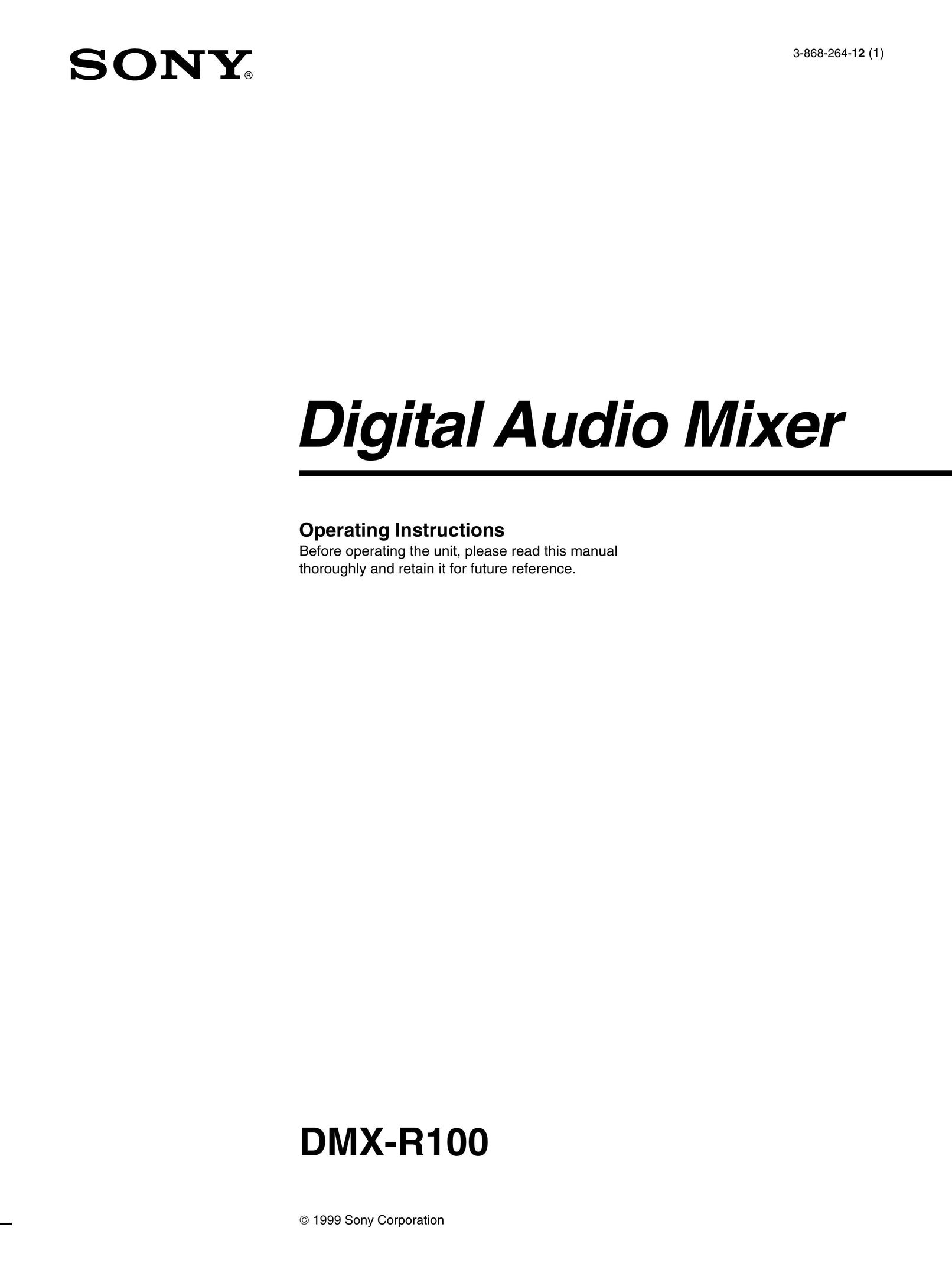 Sony DMX-R100 Stereo Amplifier User Manual