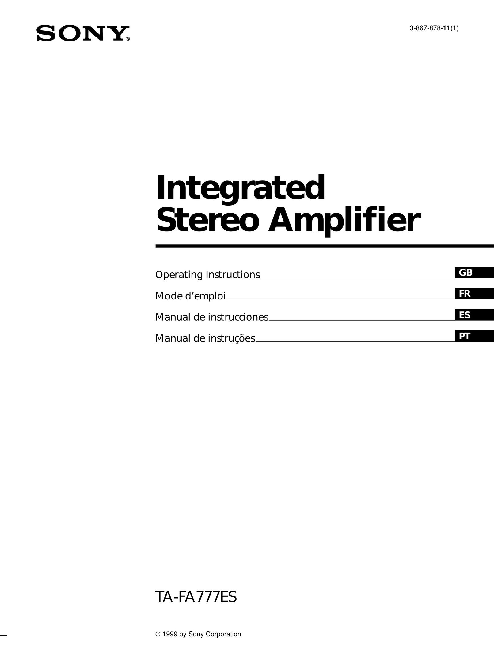 Sony TA-FA777ES Stereo Amplifier User Manual