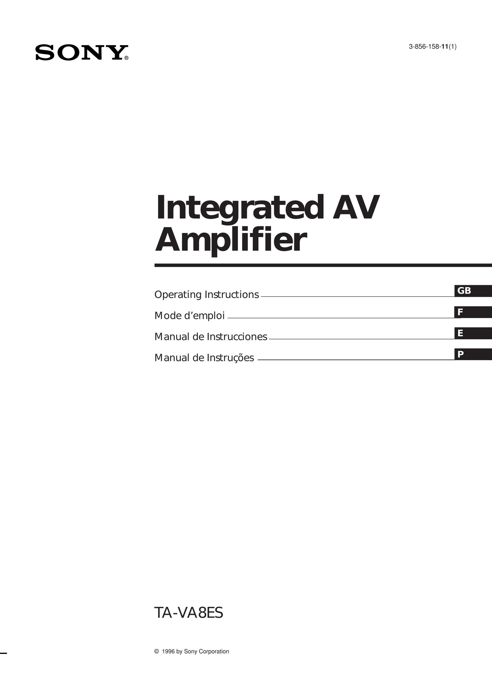 Sony TA-VA8ES Stereo Amplifier User Manual