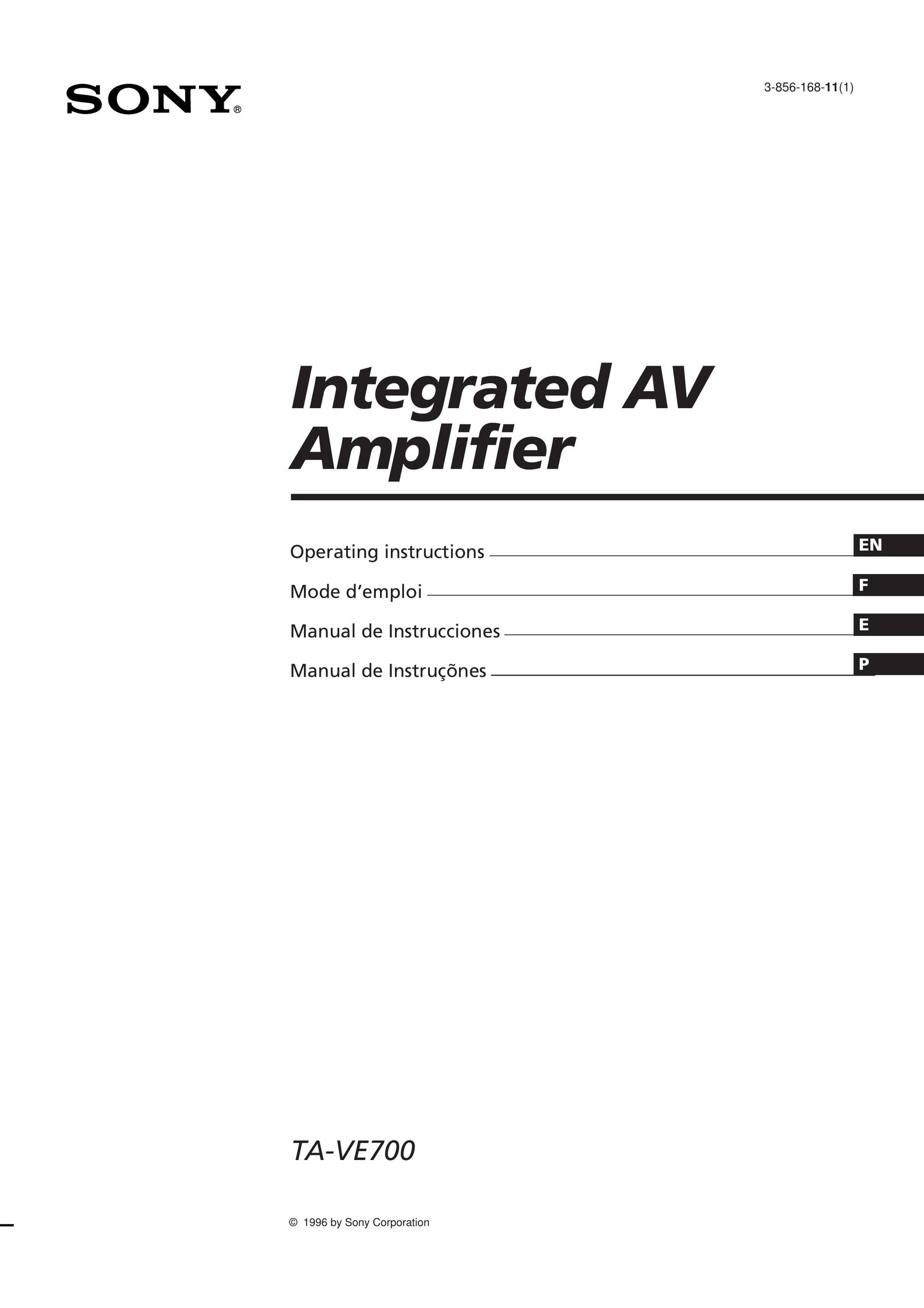 Sony TA-VE700 Stereo Amplifier User Manual