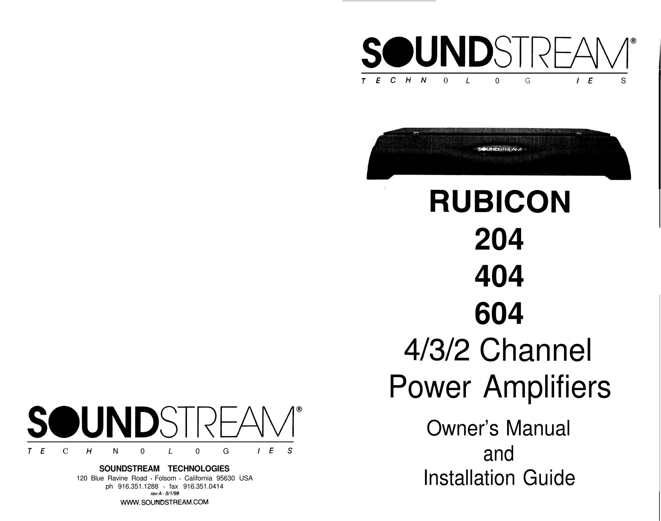 Soundstream Technologies 204 Stereo Amplifier User Manual