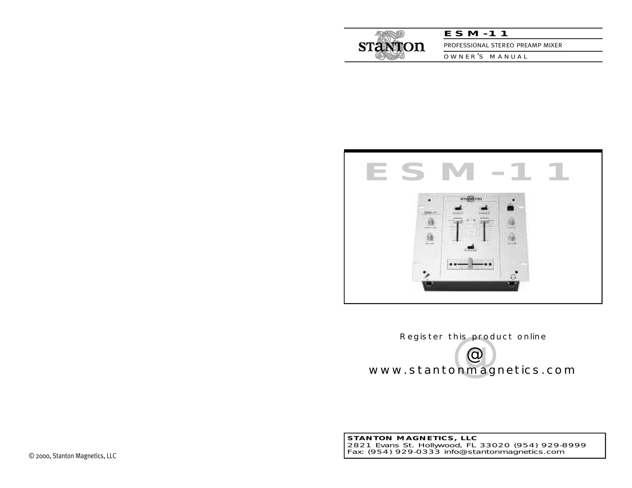 Stanton ESM-11 Stereo Amplifier User Manual