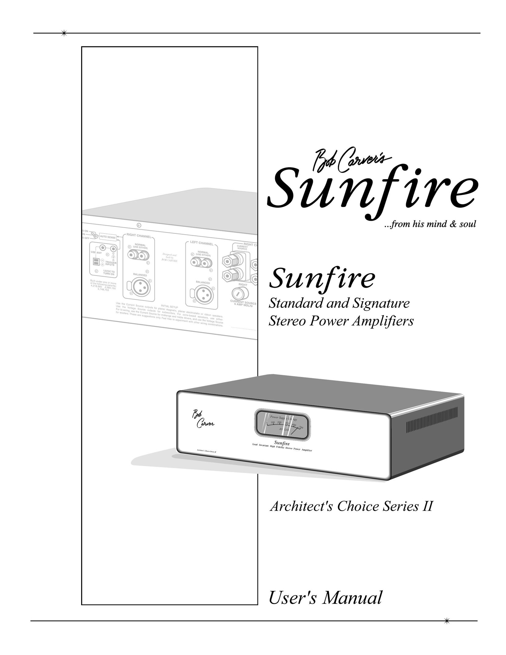 Sunfire Signature Stereo Amplifier User Manual