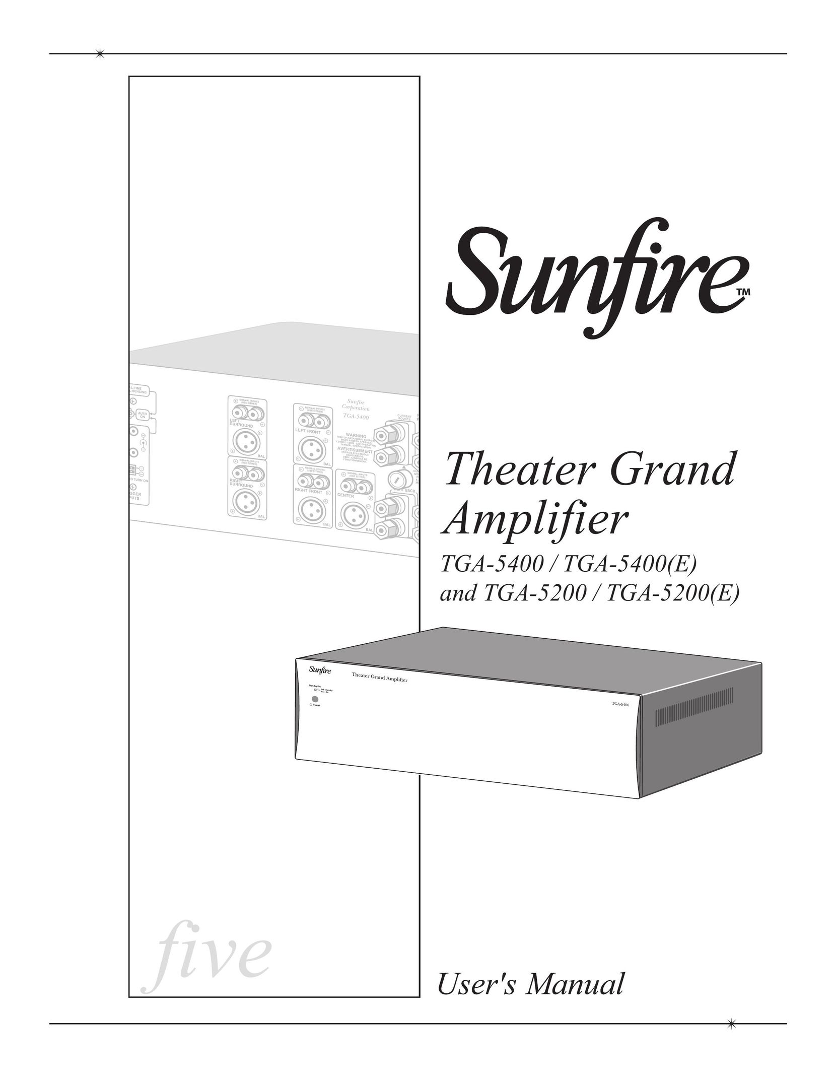 Sunfire TGA-5400 Stereo Amplifier User Manual