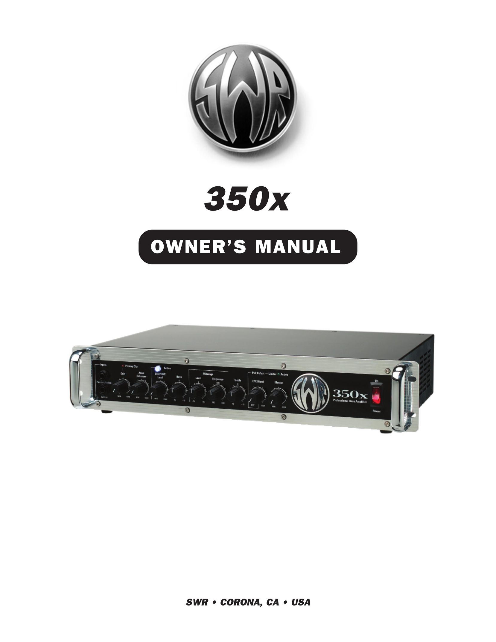 SWR Sound 350x Stereo Amplifier User Manual