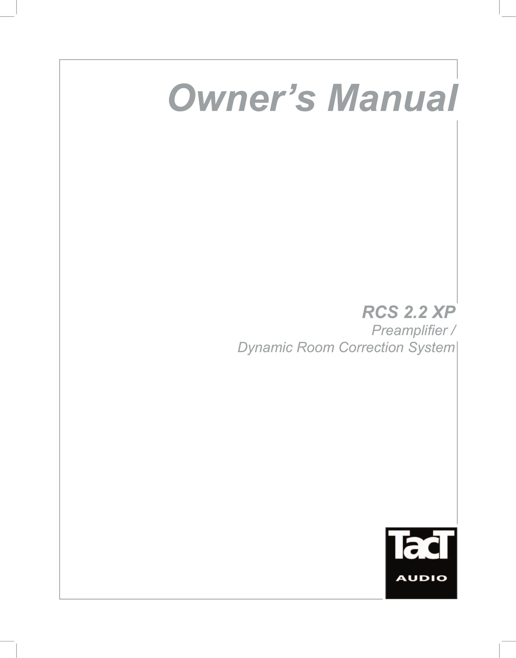 TacT Audio RCS 2.2 XP Stereo Amplifier User Manual