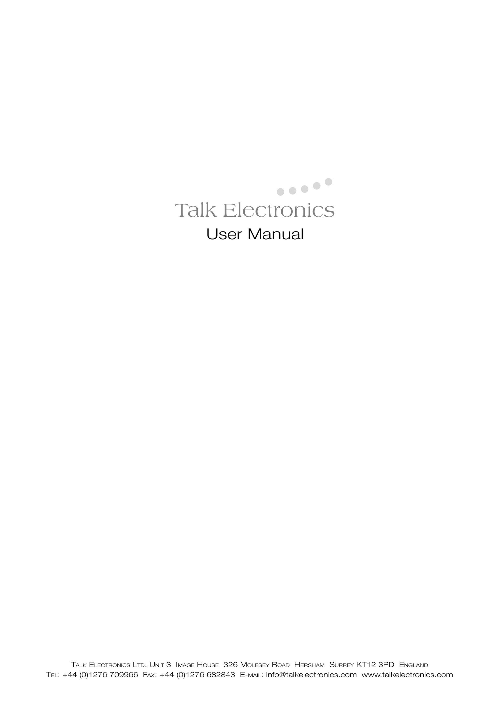 Talk electronic Cyclone Stereo Amplifier User Manual