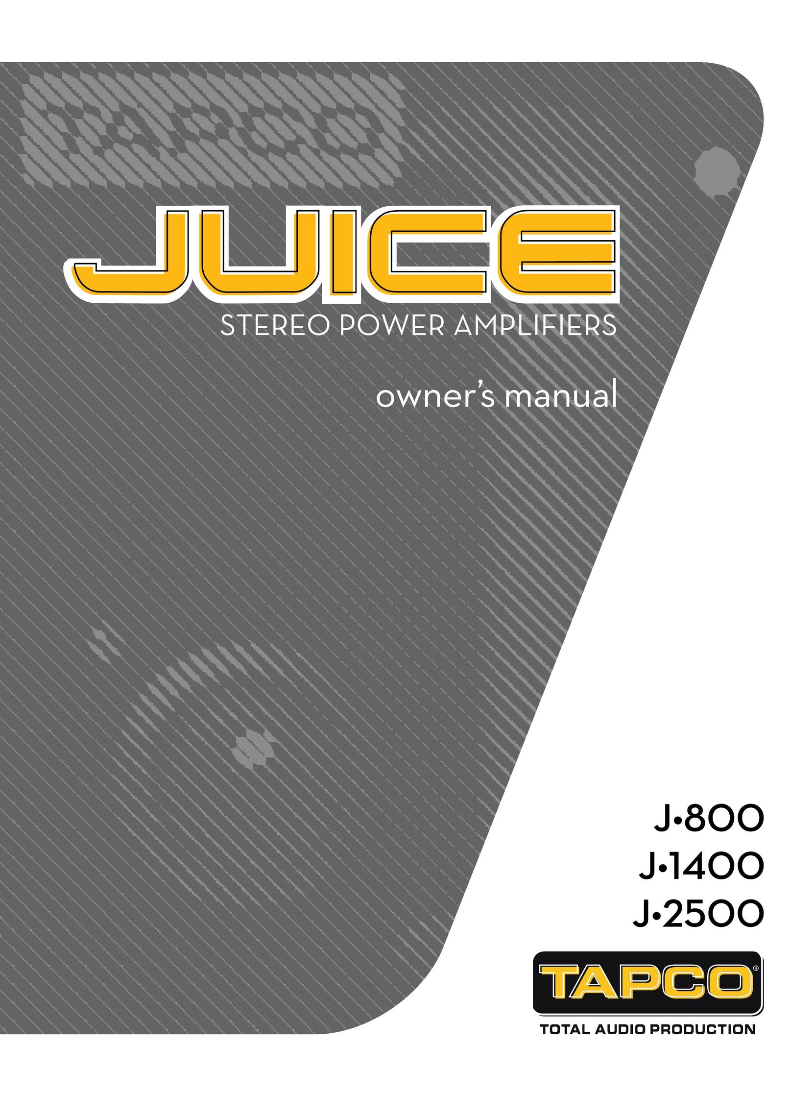 Tapco J-800 Stereo Amplifier User Manual