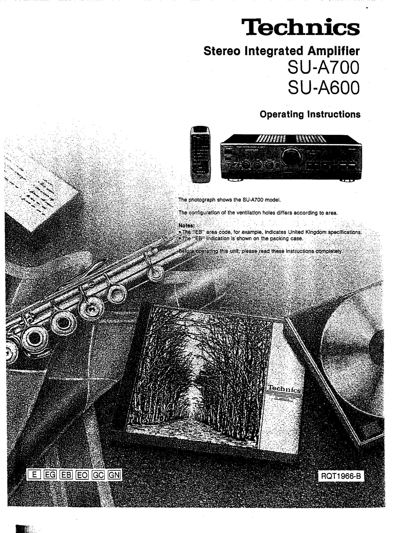 Technics SU-A700 Stereo Amplifier User Manual