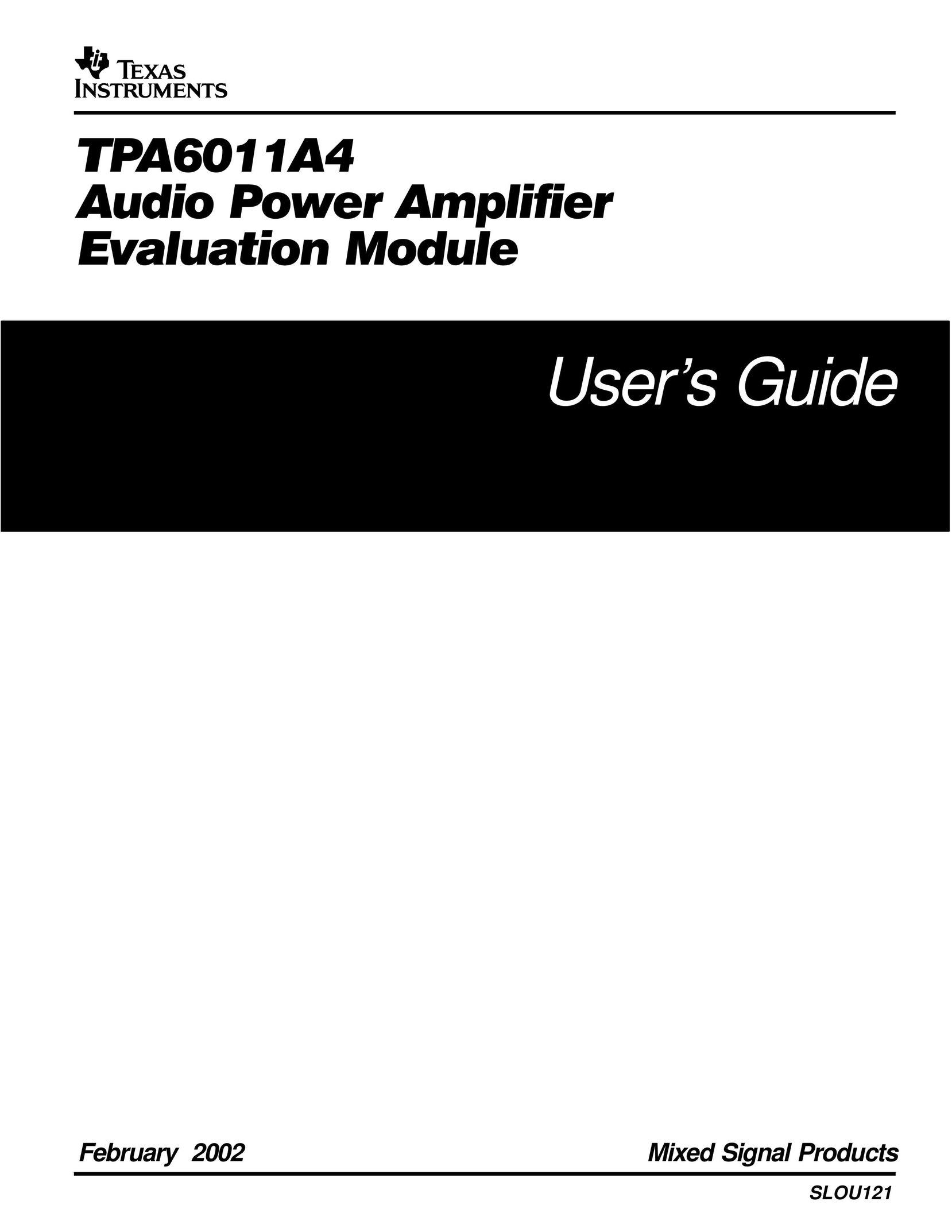 Texas Instruments SLOU121 Stereo Amplifier User Manual