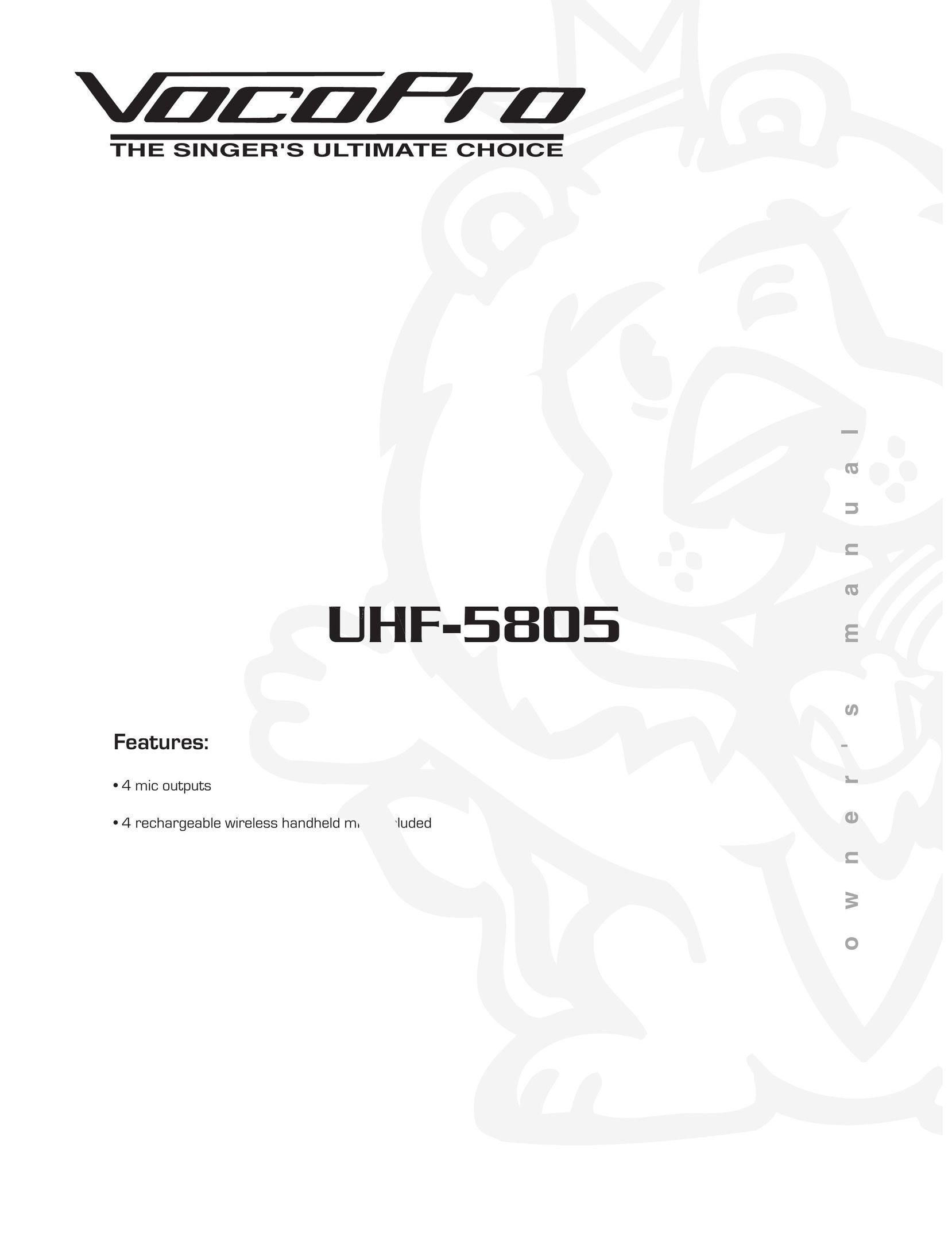 VocoPro UHF-5805 Stereo Amplifier User Manual