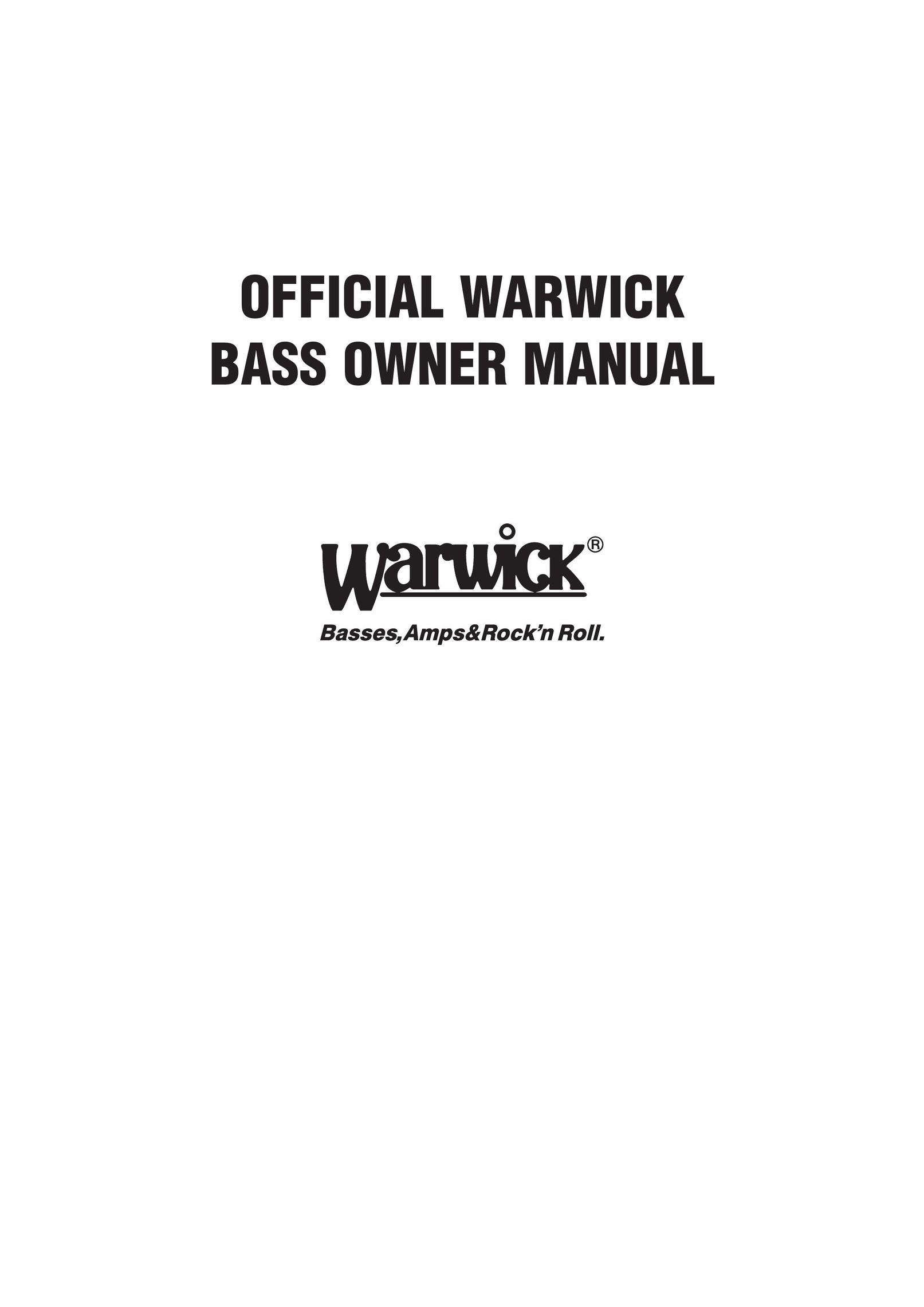 Warwick Bass Stereo Amplifier User Manual