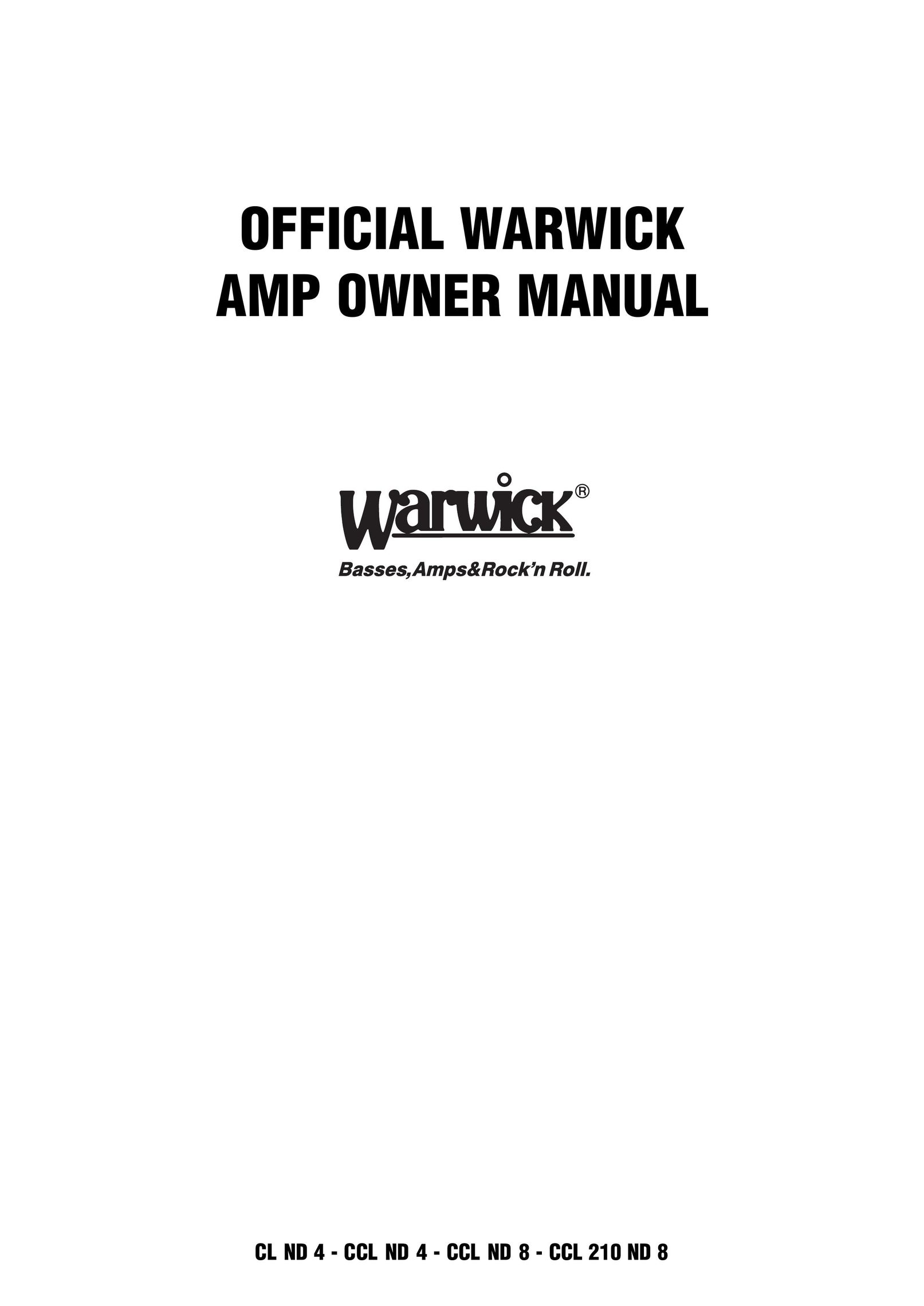 Warwick CL / CCL Stereo Amplifier User Manual