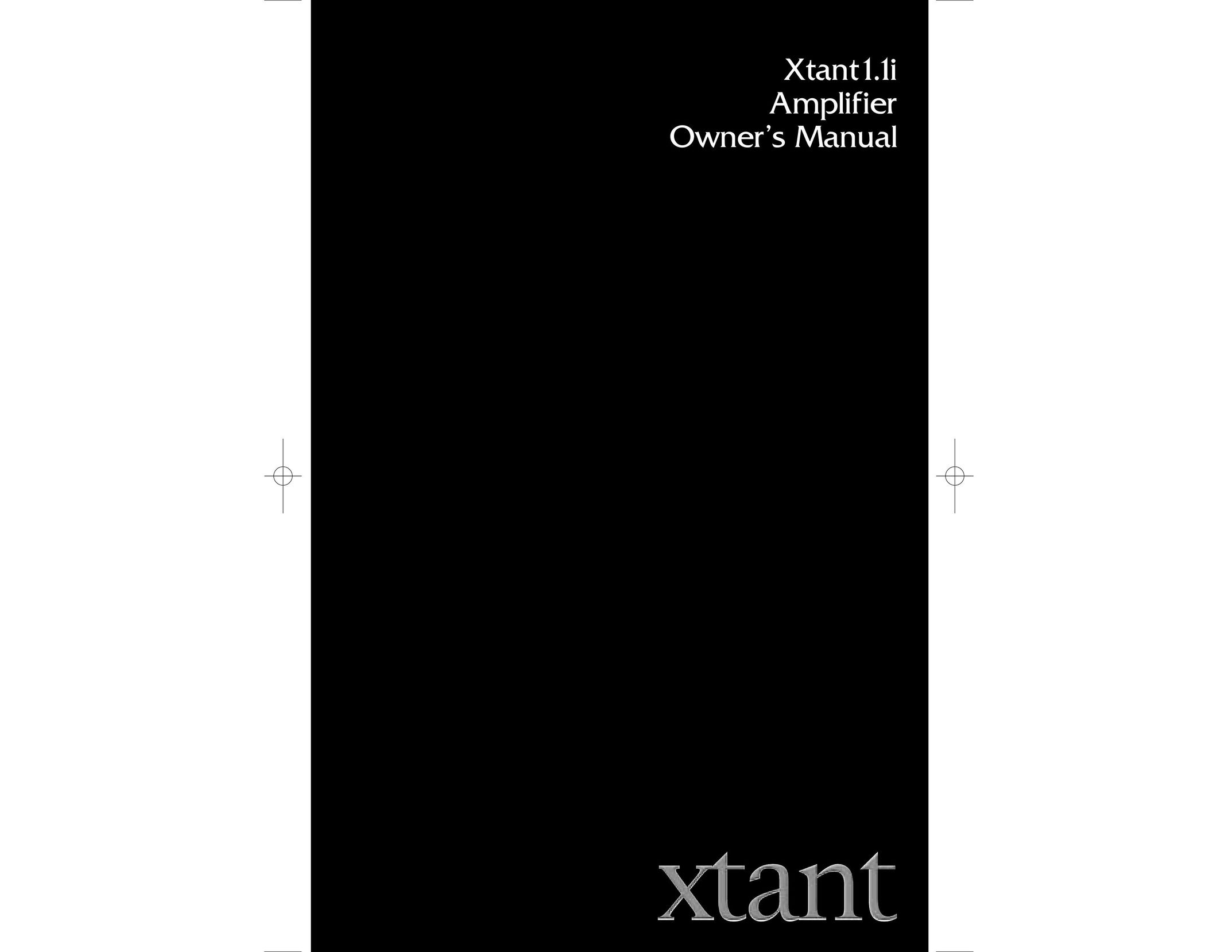 Xtant 1.1 Stereo Amplifier User Manual