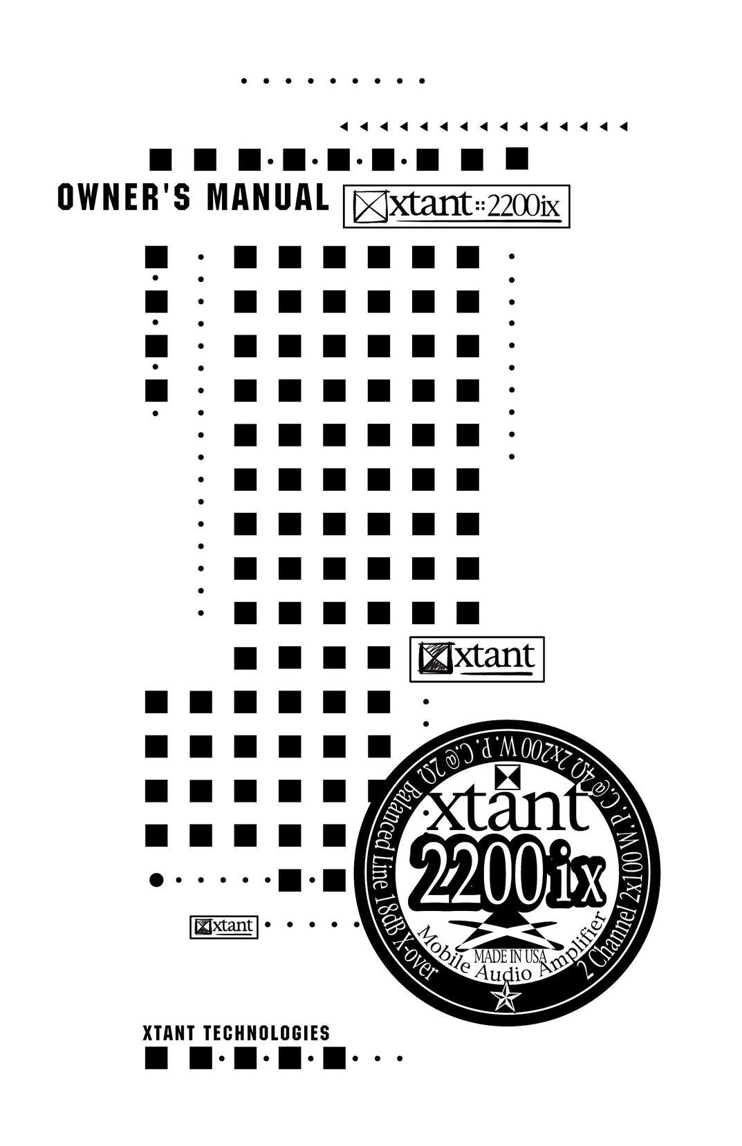 Xtant 2200ix Stereo Amplifier User Manual