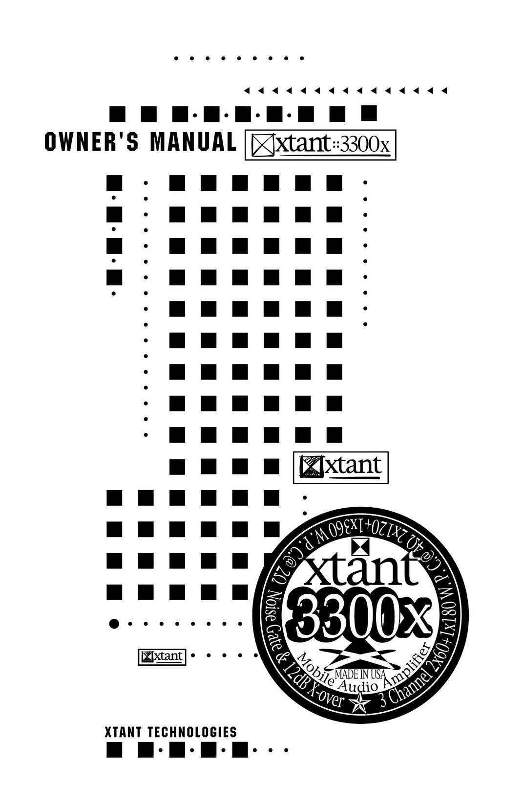 Xtant 3300x Stereo Amplifier User Manual