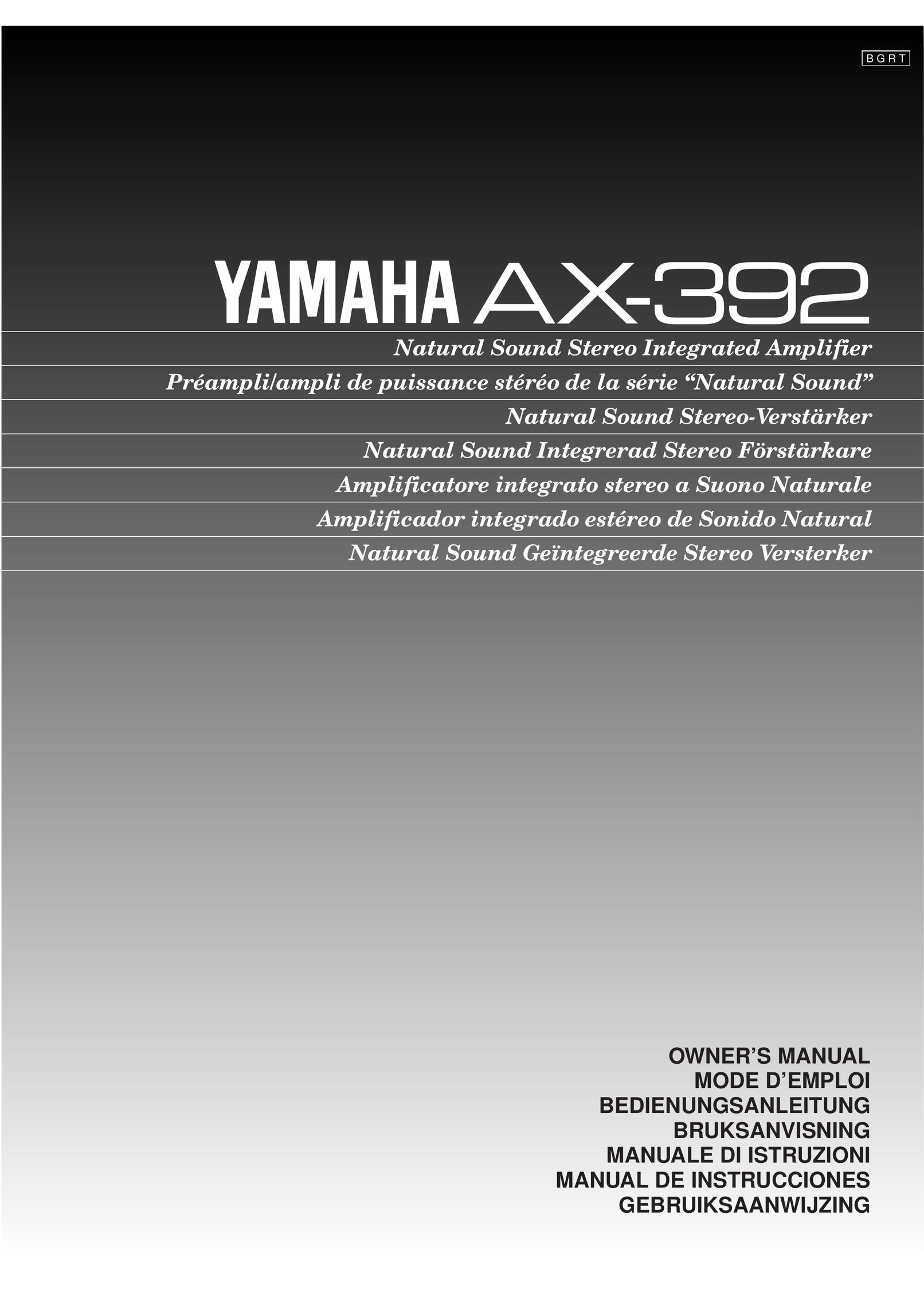 Yamaha AX-392 Stereo Amplifier User Manual