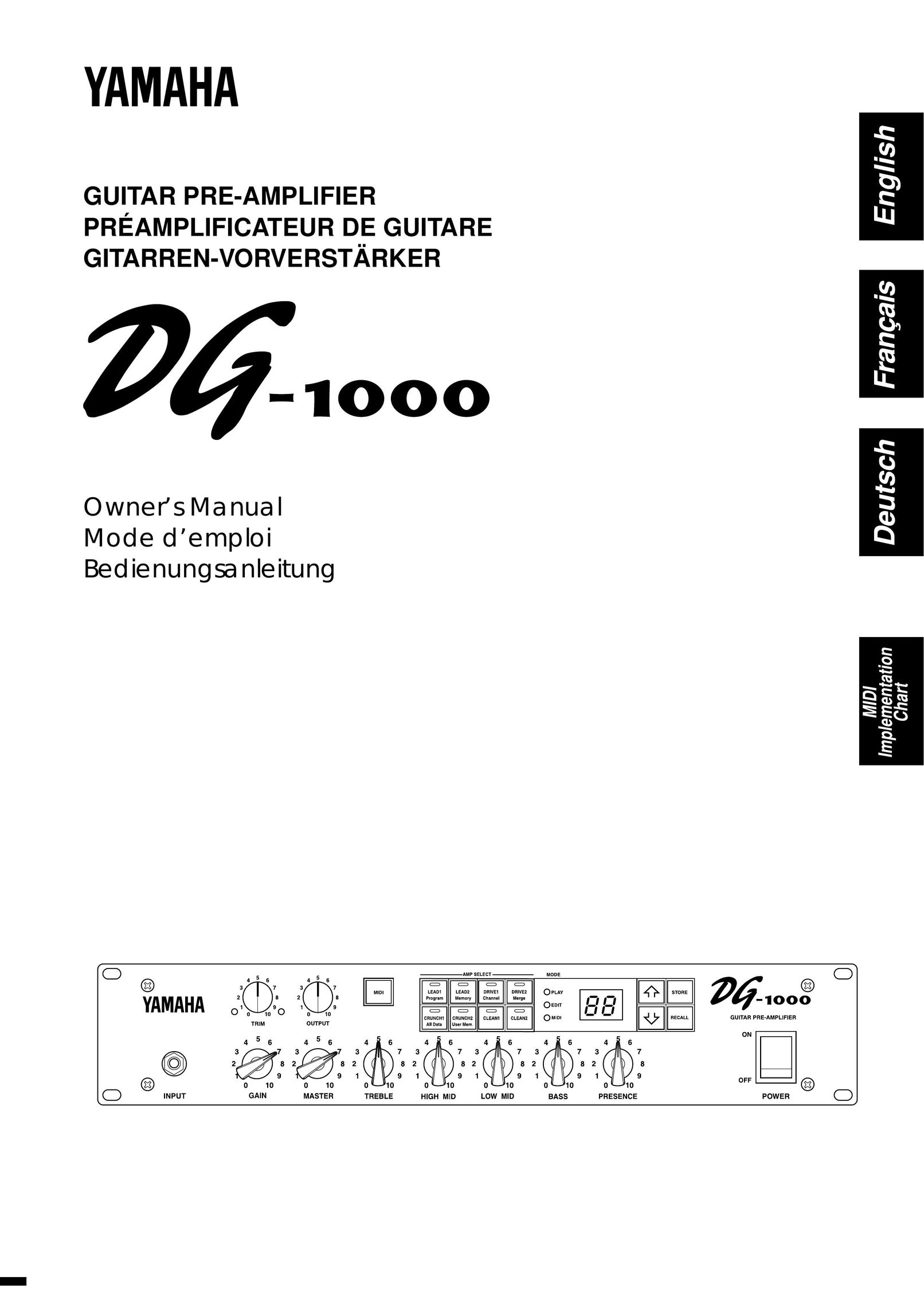 Yamaha DG-1000 Stereo Amplifier User Manual