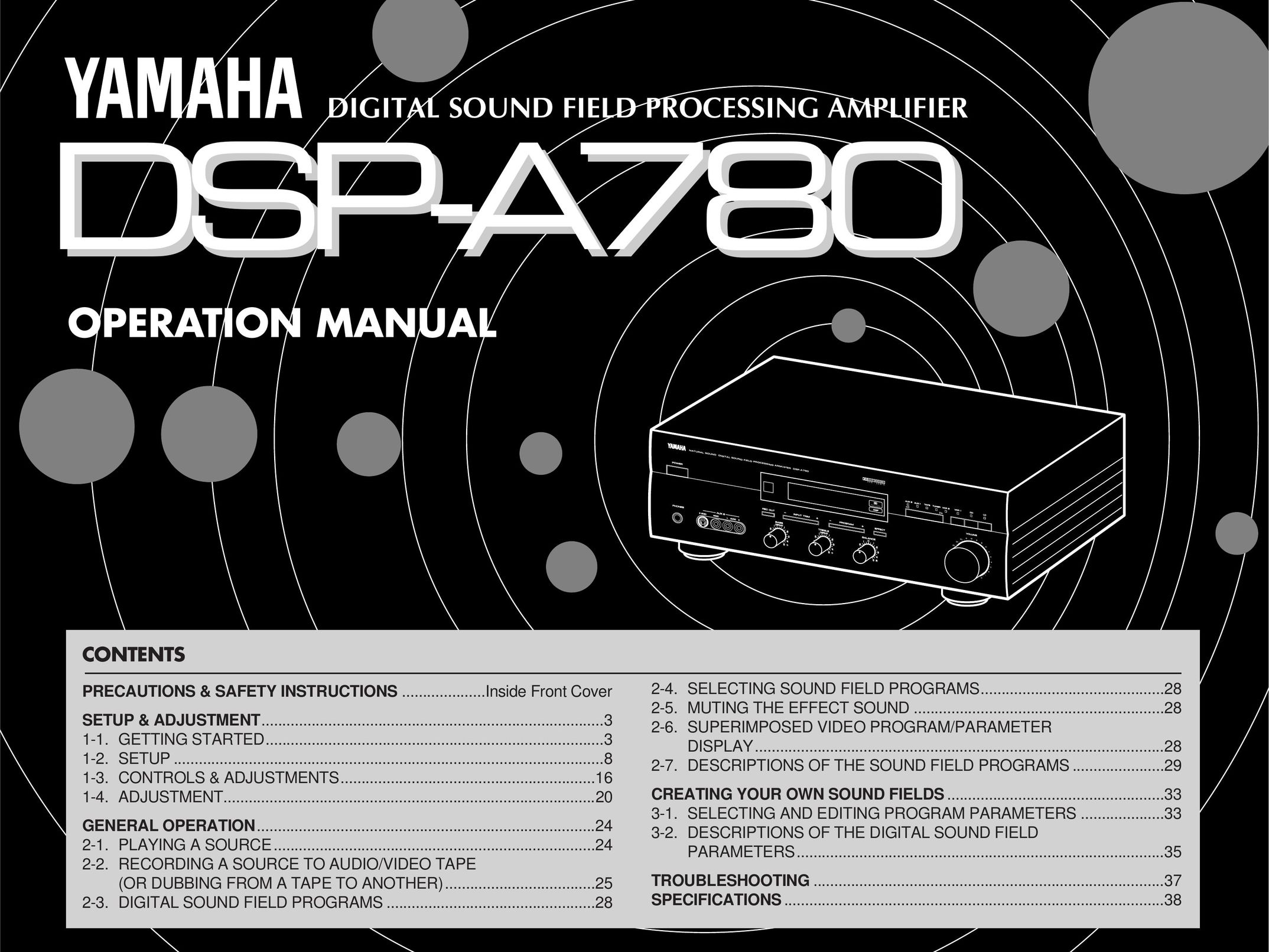 Yamaha DSP -A780 Stereo Amplifier User Manual