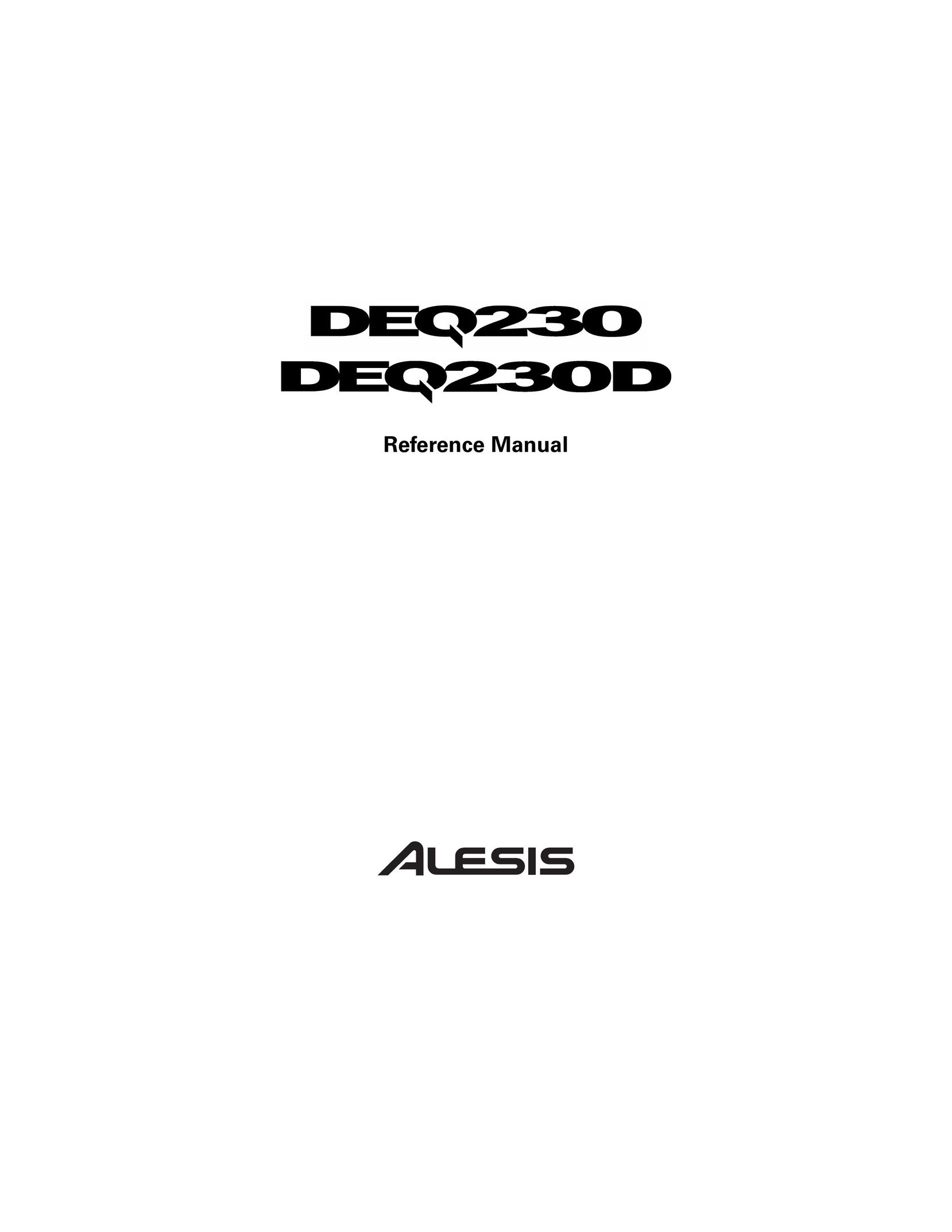 Alesis DEQ230 Stereo Equalizer User Manual