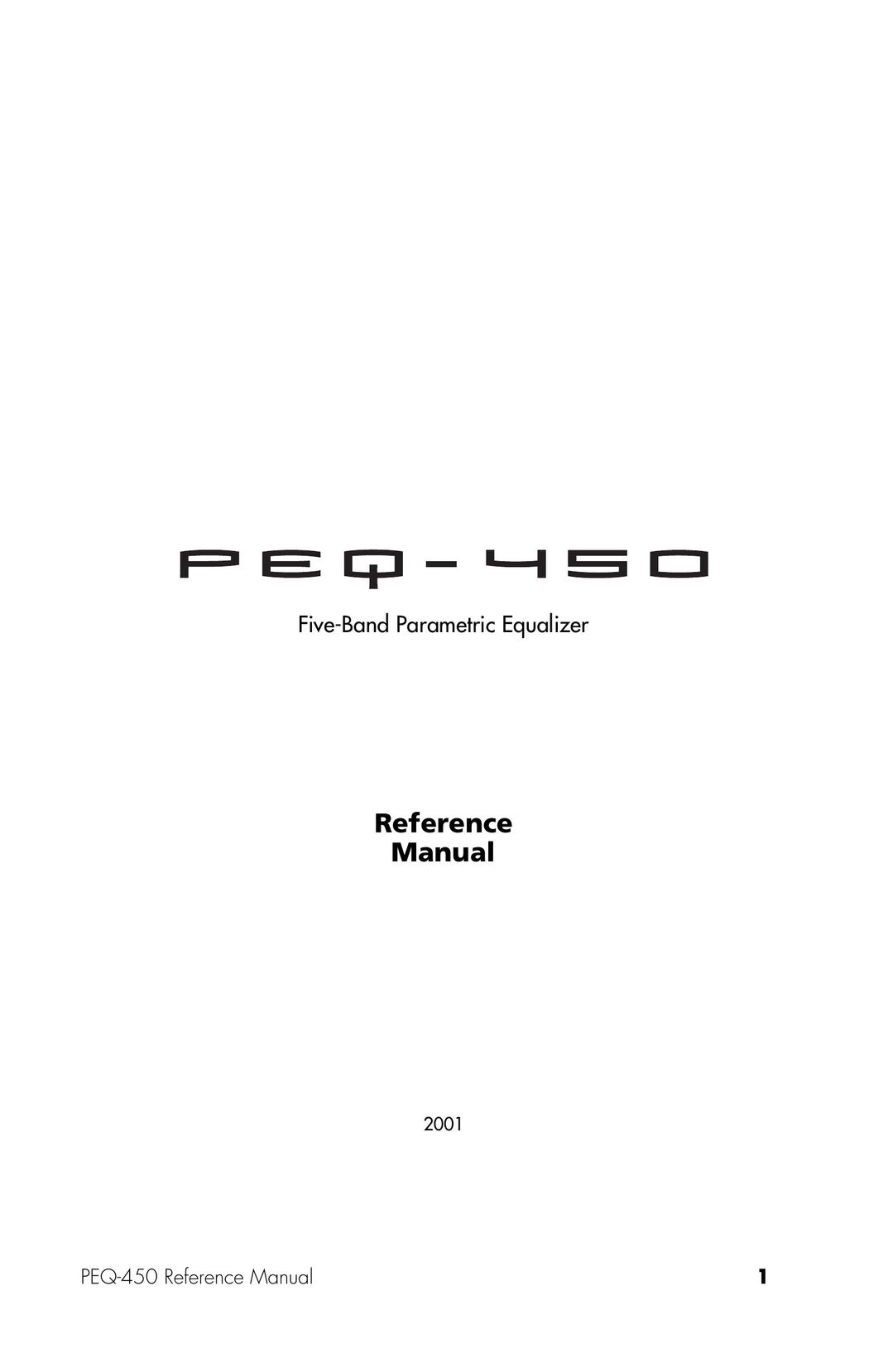 Alesis PEQ-450 Stereo Equalizer User Manual
