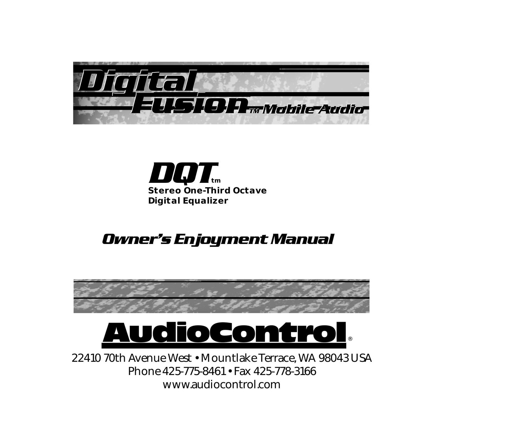 AudioControl Digital Equalizer Stereo Equalizer User Manual