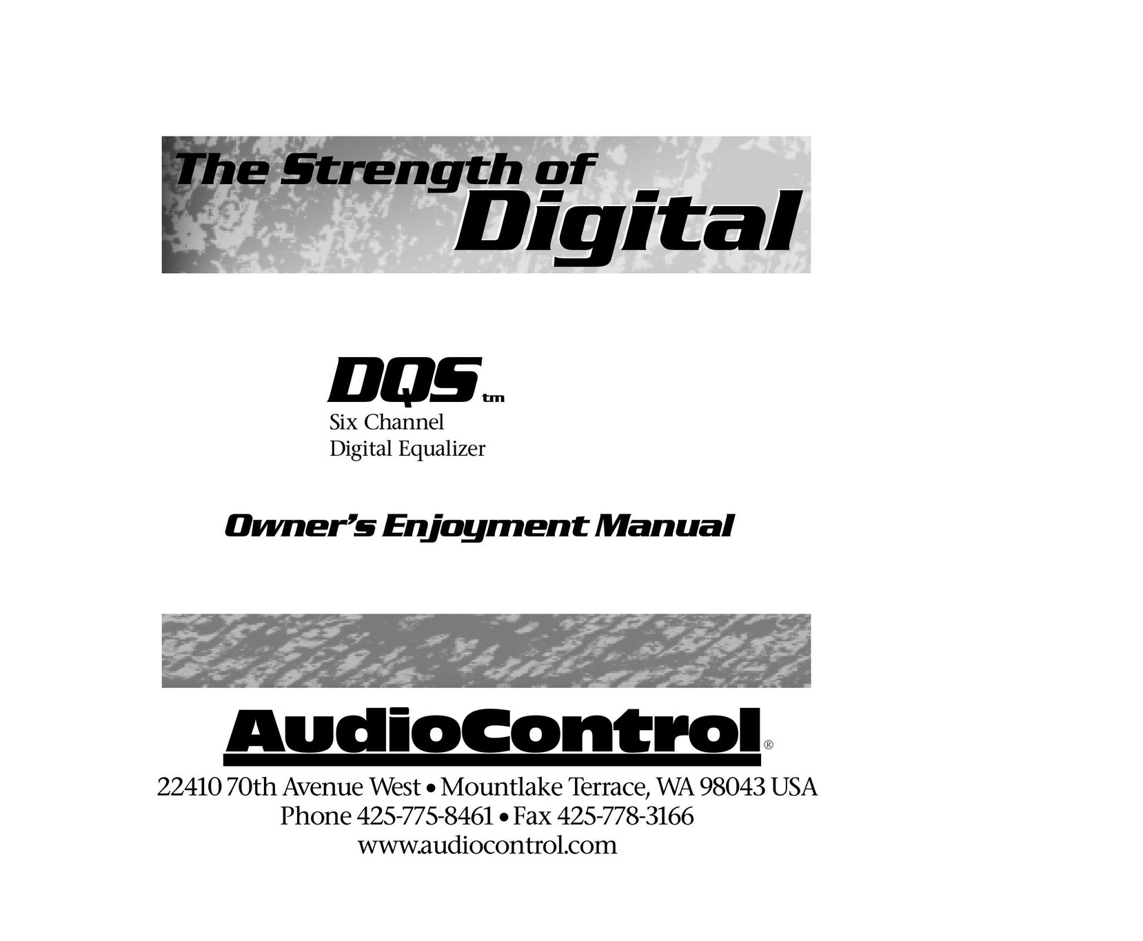 AudioControl DQS Stereo Equalizer User Manual