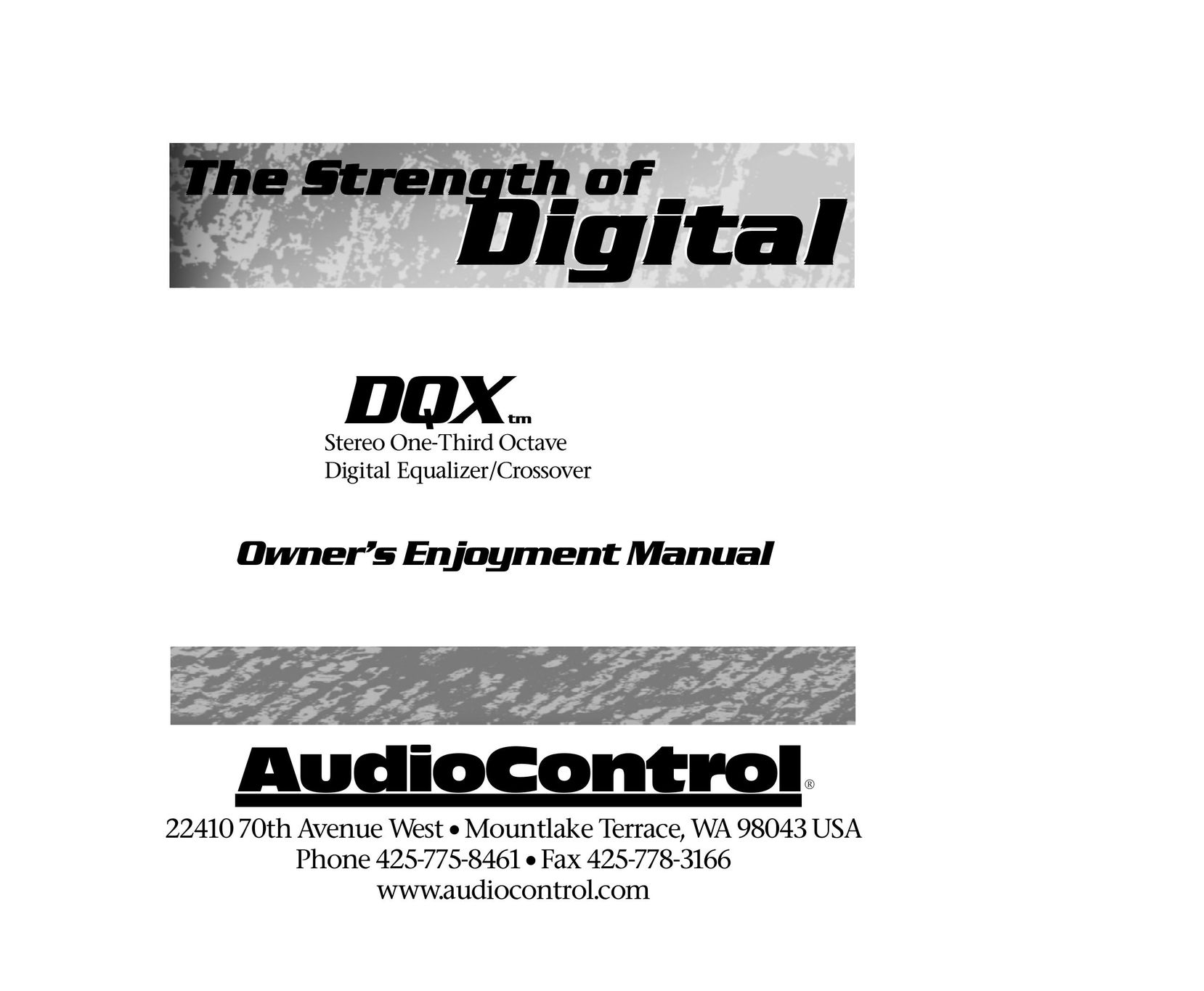 AudioControl DQX Stereo Equalizer User Manual