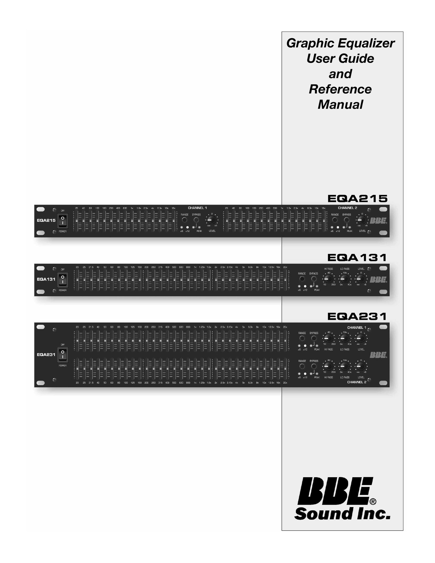 BBE EQA-231 Stereo Equalizer User Manual