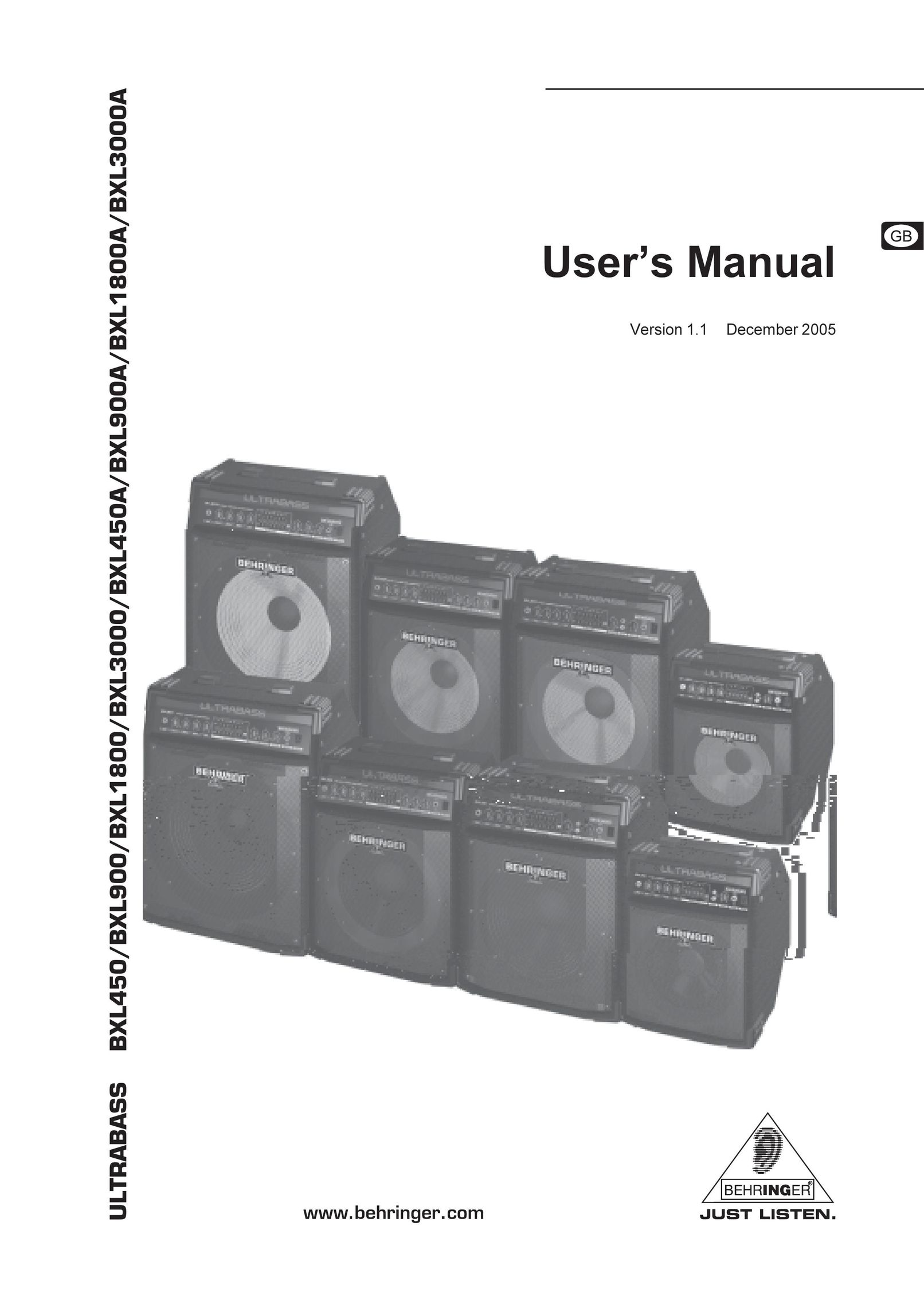 Behringer BXL1800A Stereo Equalizer User Manual