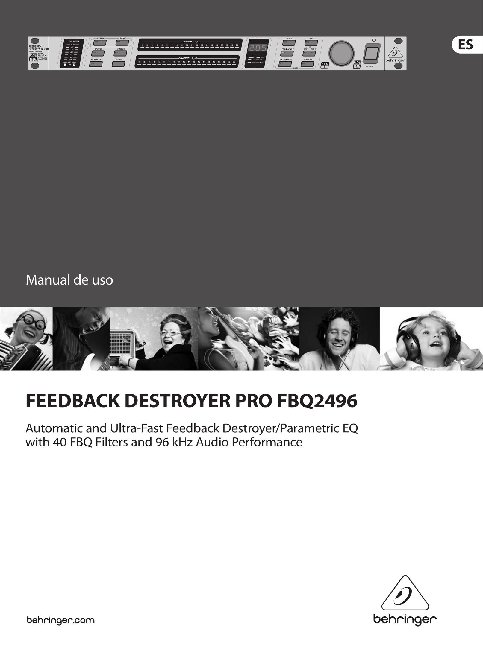Behringer FBQ2496 Stereo Equalizer User Manual