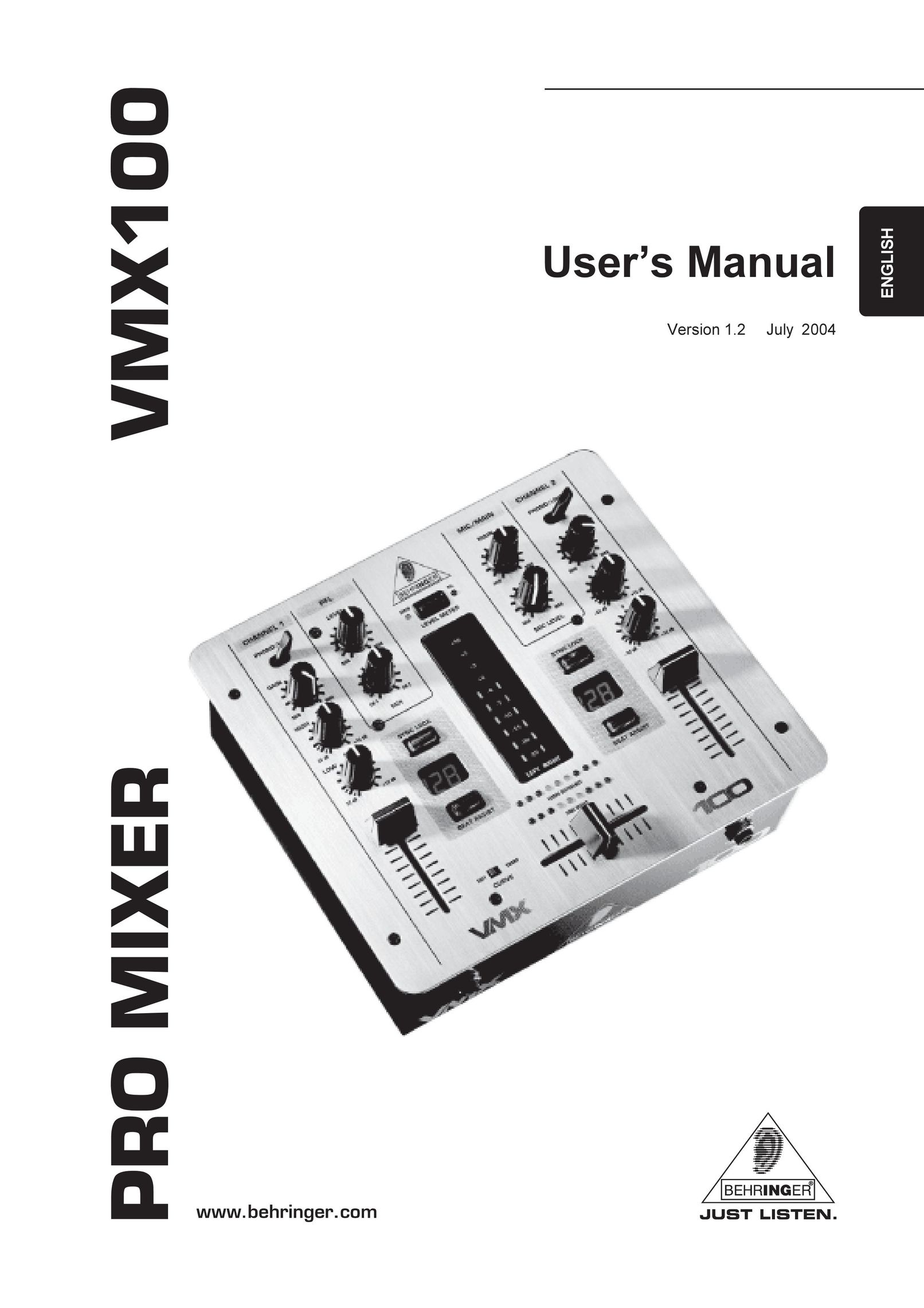 Behringer PRO MIXER Stereo Equalizer User Manual