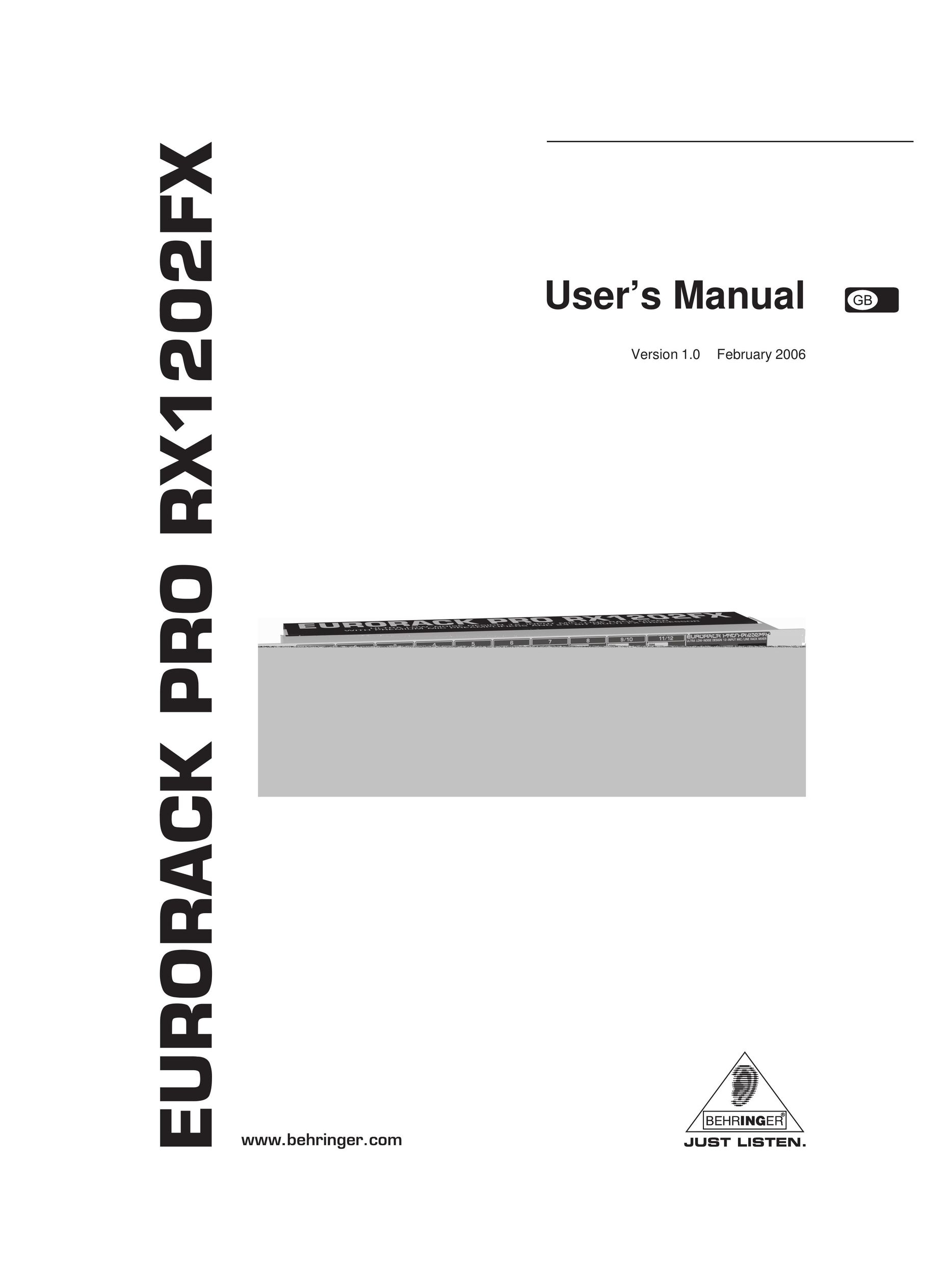 Behringer RX1202FX Stereo Equalizer User Manual