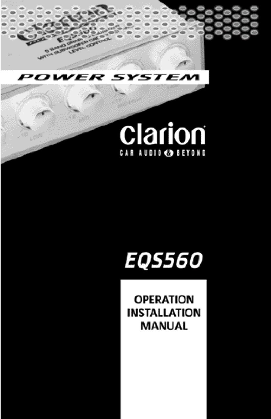Clarion EQS560 Stereo Equalizer User Manual