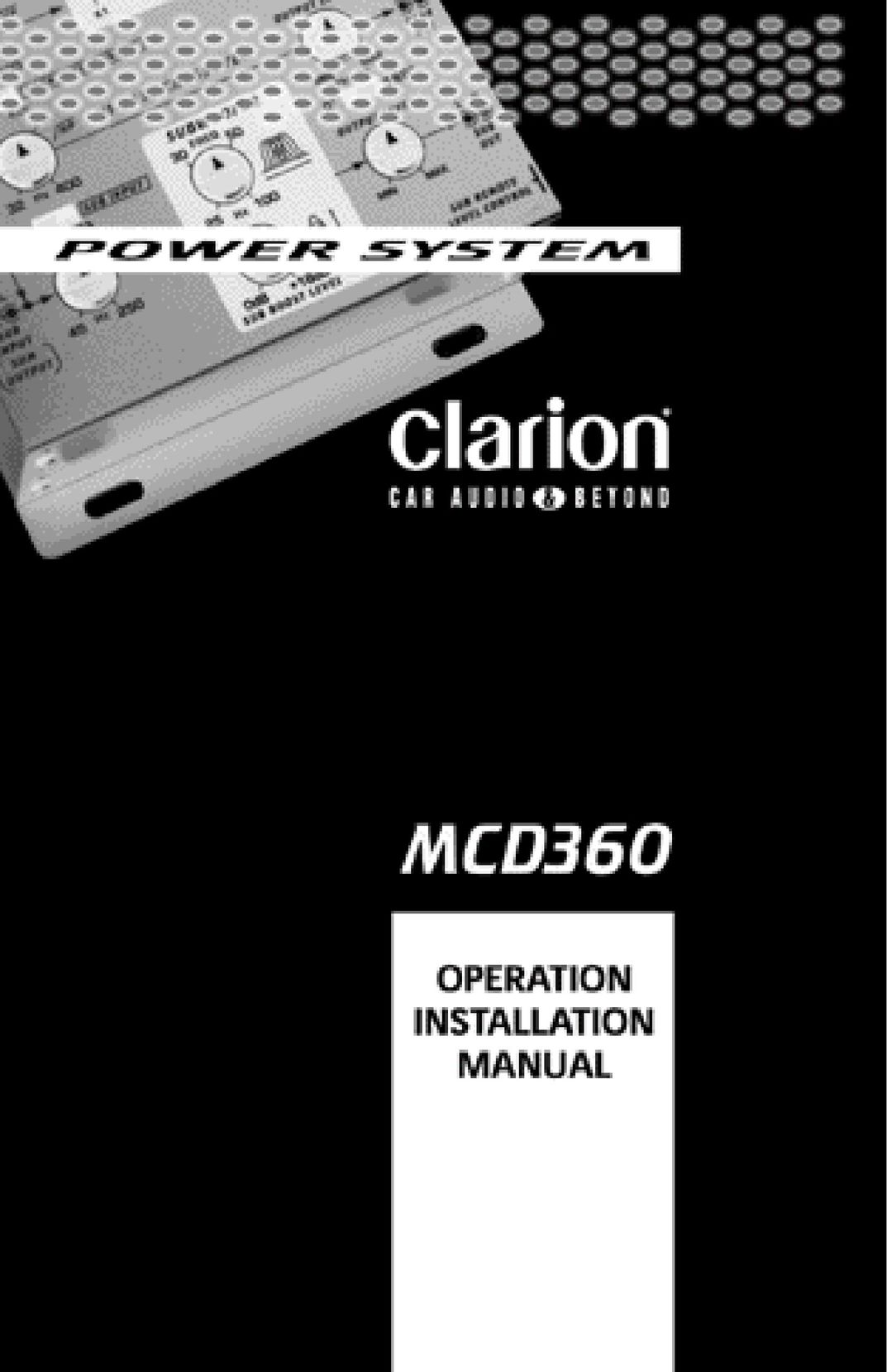 Clarion MCD360 Stereo Equalizer User Manual