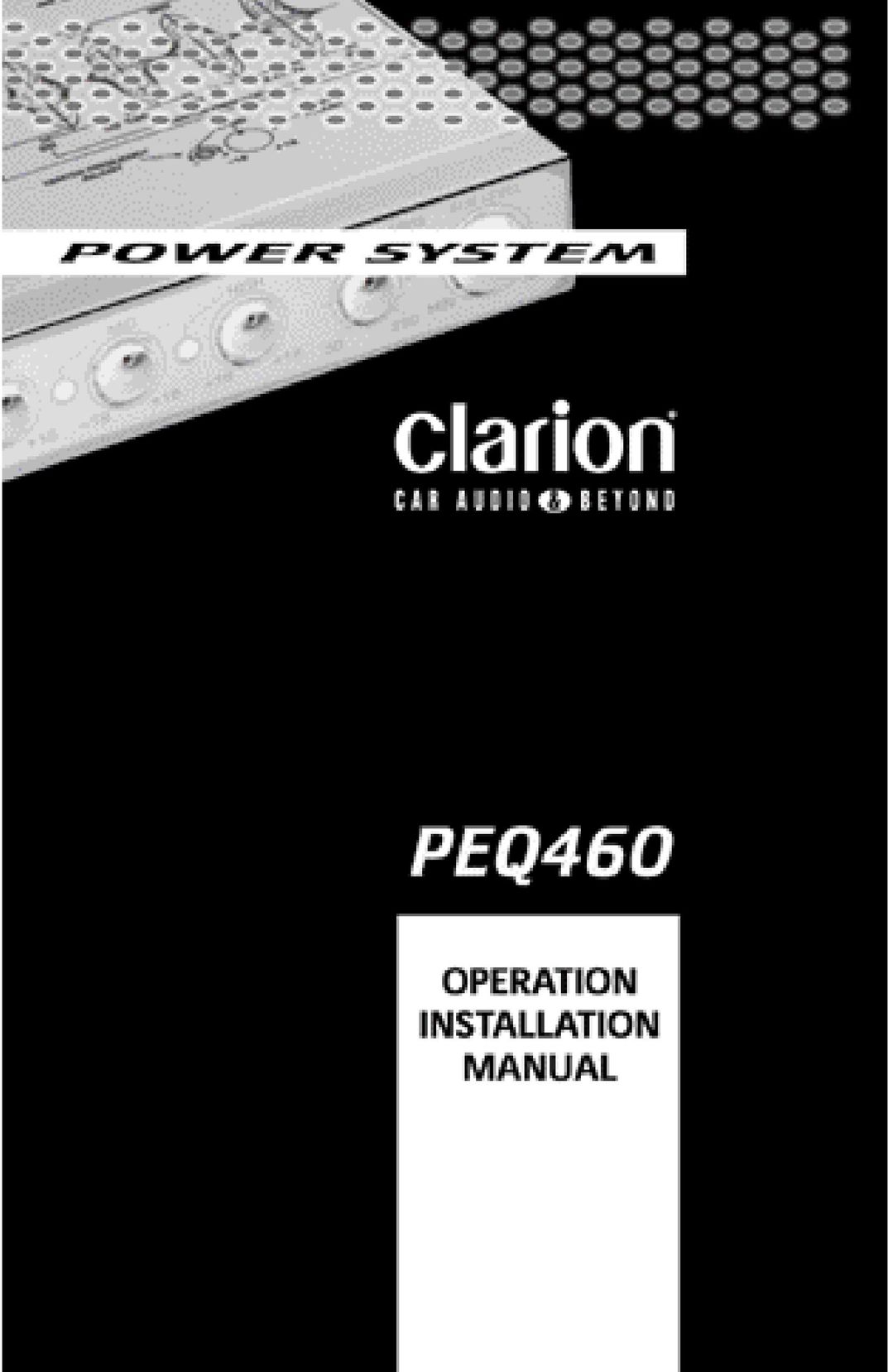 Clarion PEQ460 Stereo Equalizer User Manual