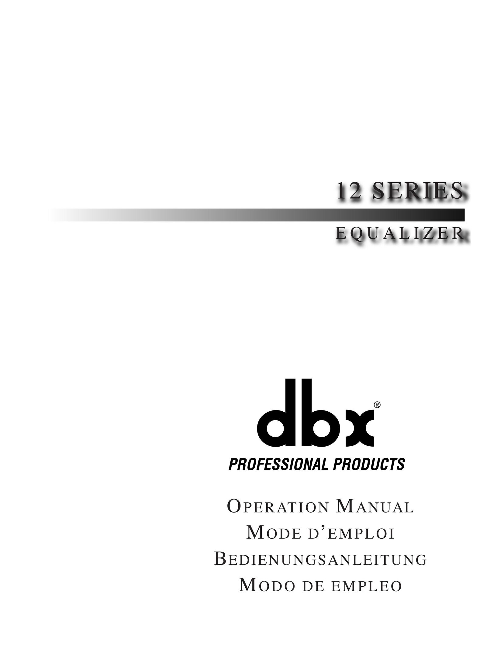 dbx Pro 12 Series Stereo Equalizer User Manual