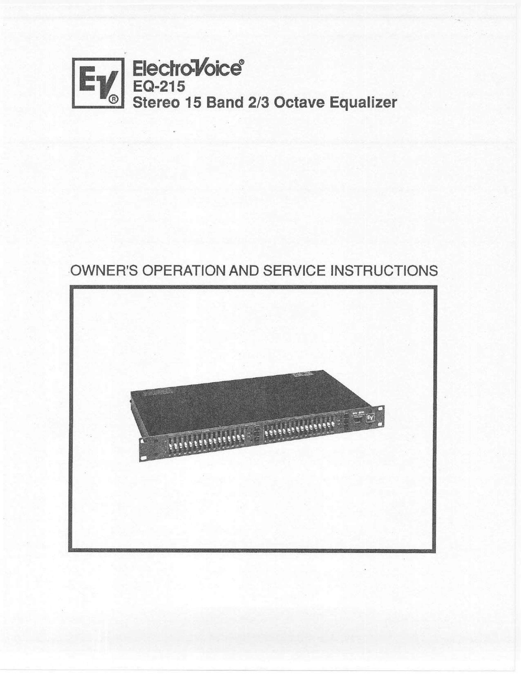 Electro-Voice EQ-215 Stereo Equalizer User Manual