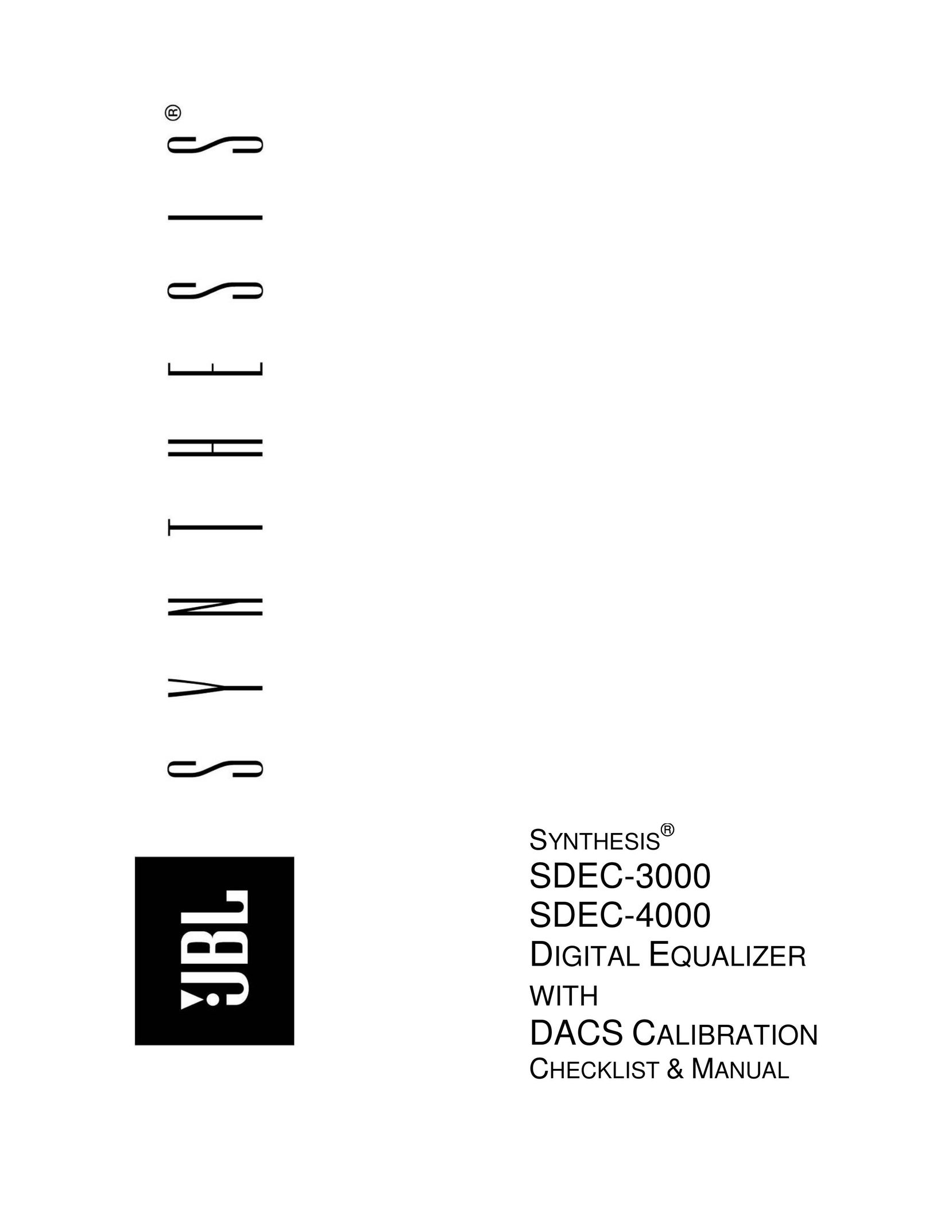 JBL SDEC-3000 Stereo Equalizer User Manual
