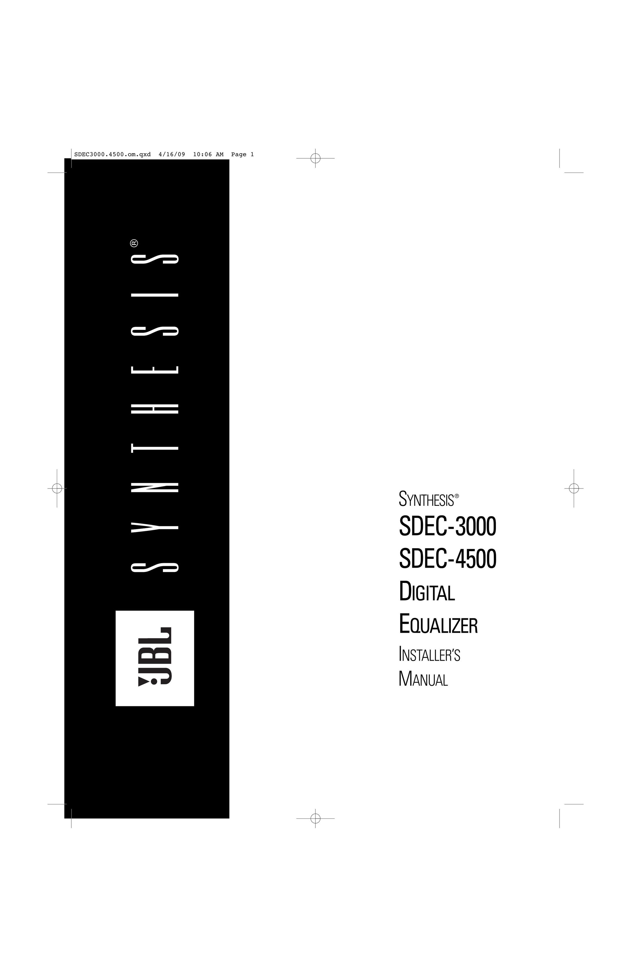 JBL SDEC-4500 Stereo Equalizer User Manual