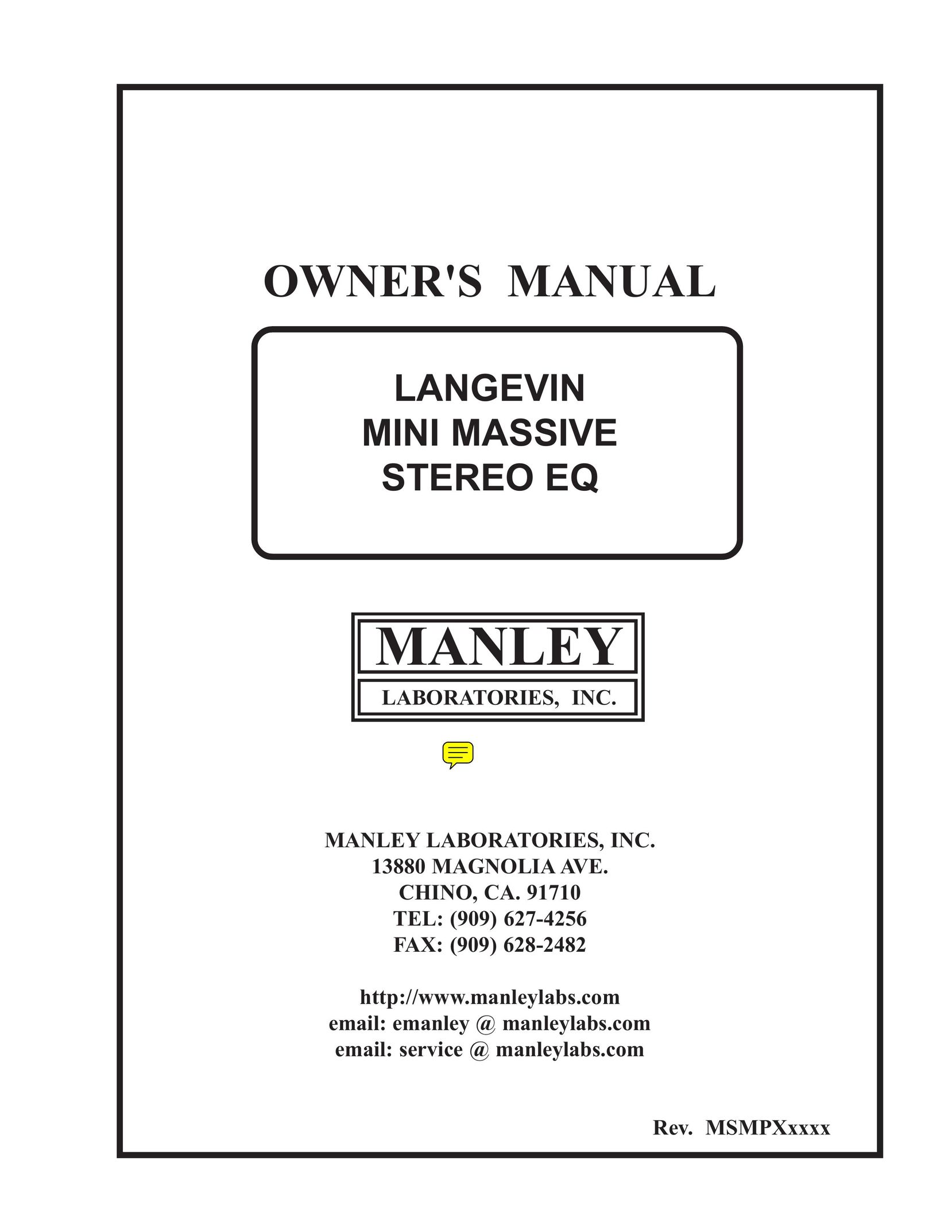 Manley Labs STEREO EQ Stereo Equalizer User Manual