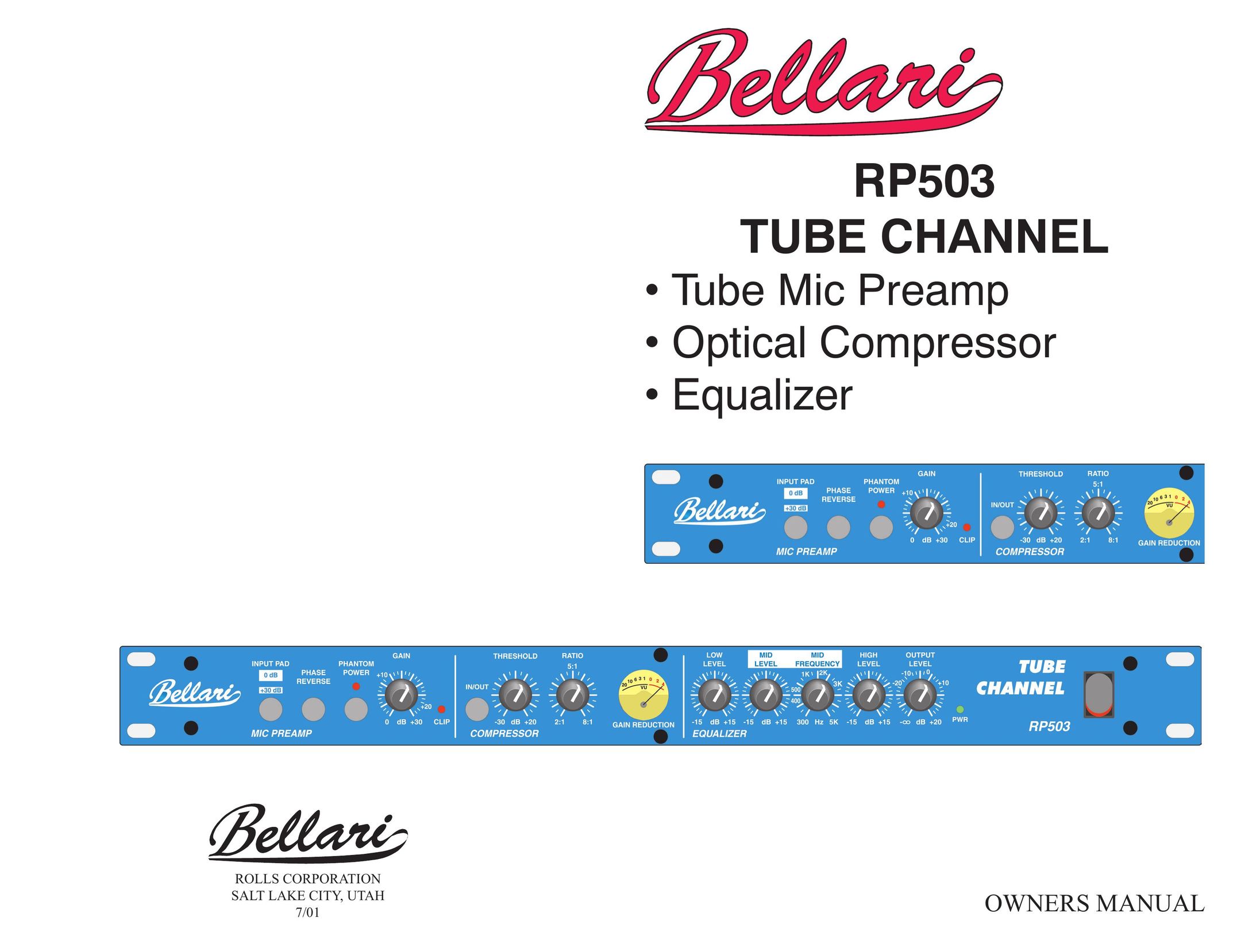 Rolls RP503 Stereo Equalizer User Manual