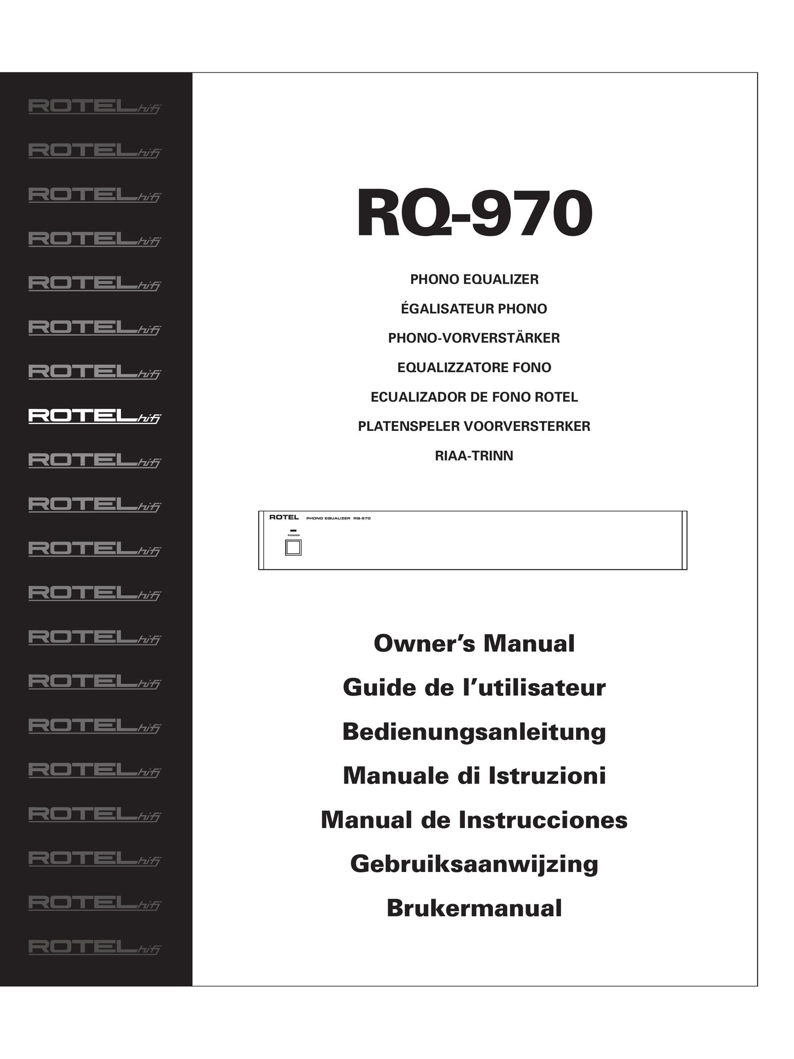 Rotel RQ-970 Stereo Equalizer User Manual