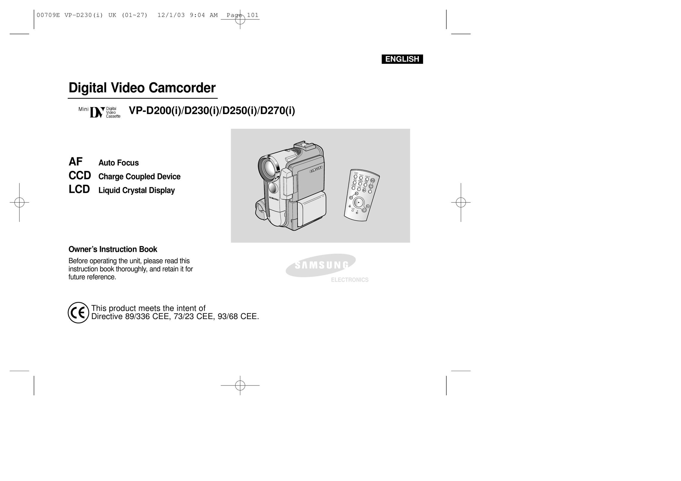 Samsung VP-D200(I) Stereo Equalizer User Manual