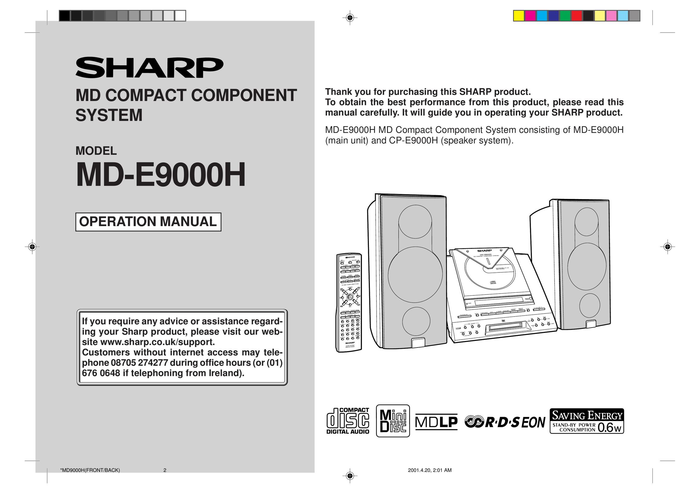 Sharp MD-E9000H Stereo Equalizer User Manual