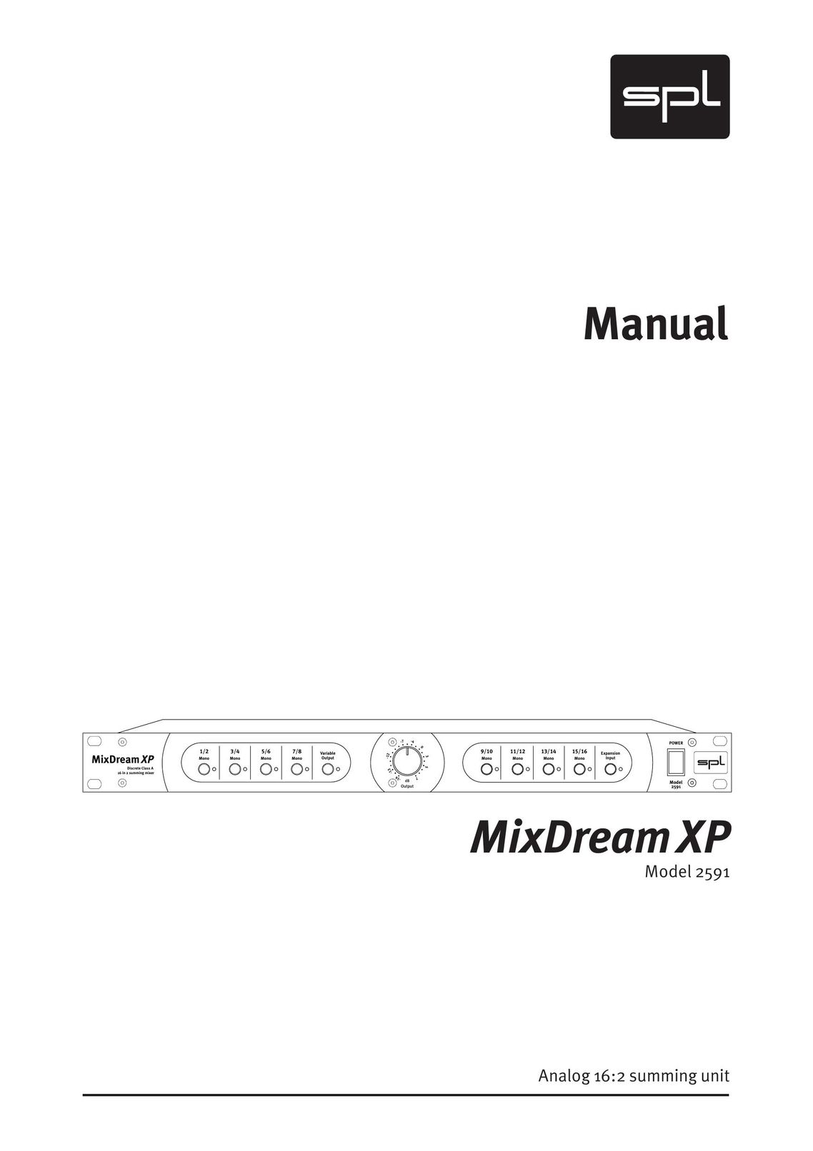 Sound Performance Lab Model 2591 Stereo Equalizer User Manual