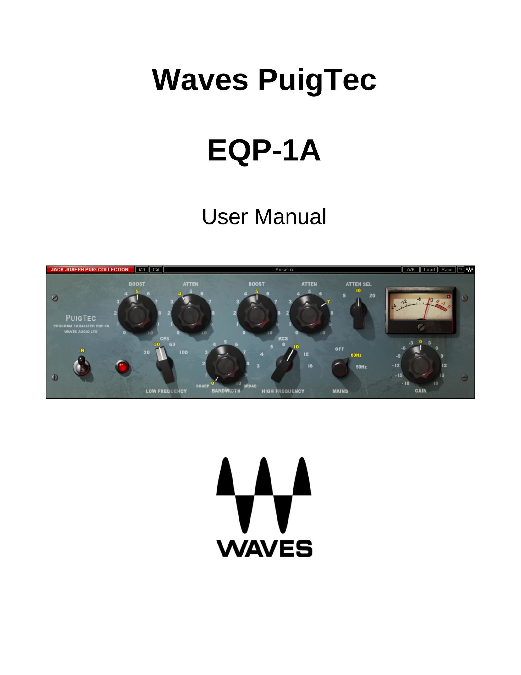 Waves EQP-1A Stereo Equalizer User Manual