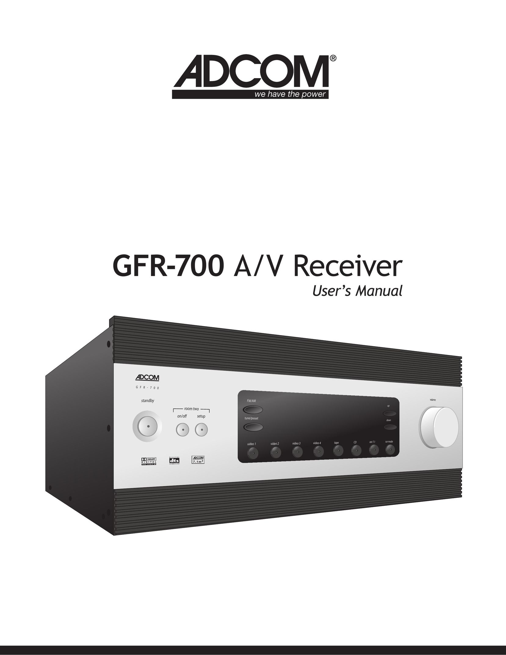 Adcom GFR-700 Stereo Receiver User Manual
