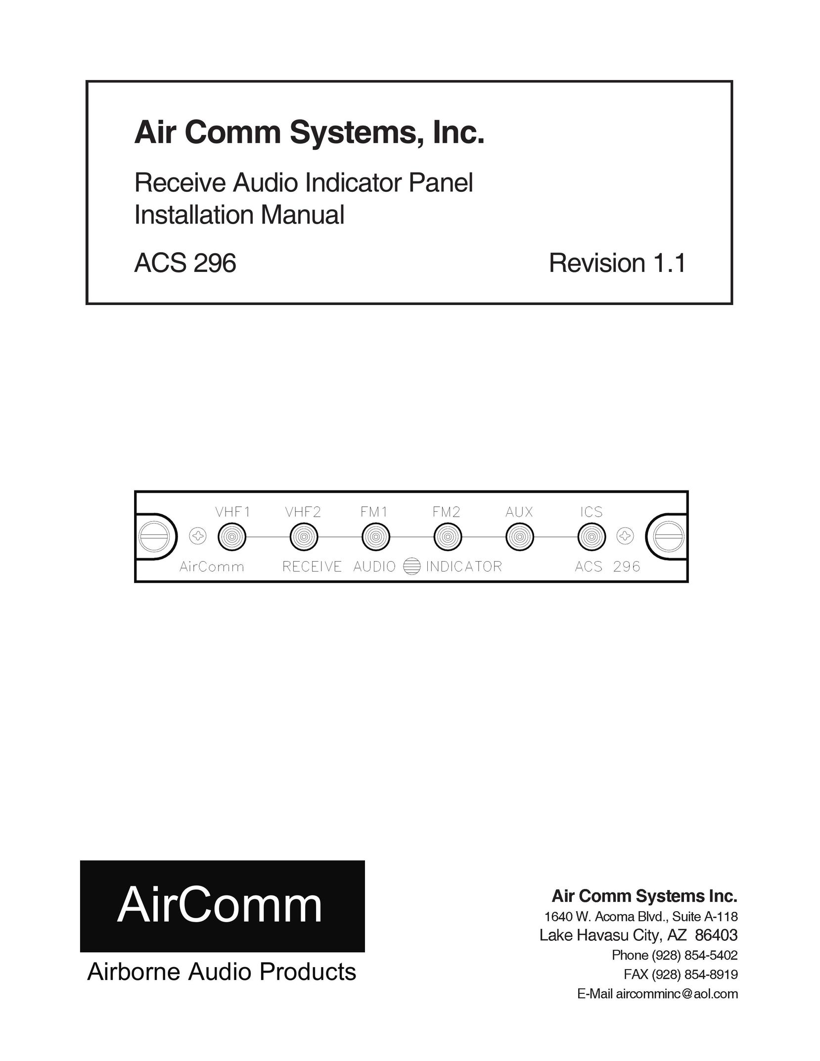 Air Comm Systems ACS 296 Stereo Receiver User Manual
