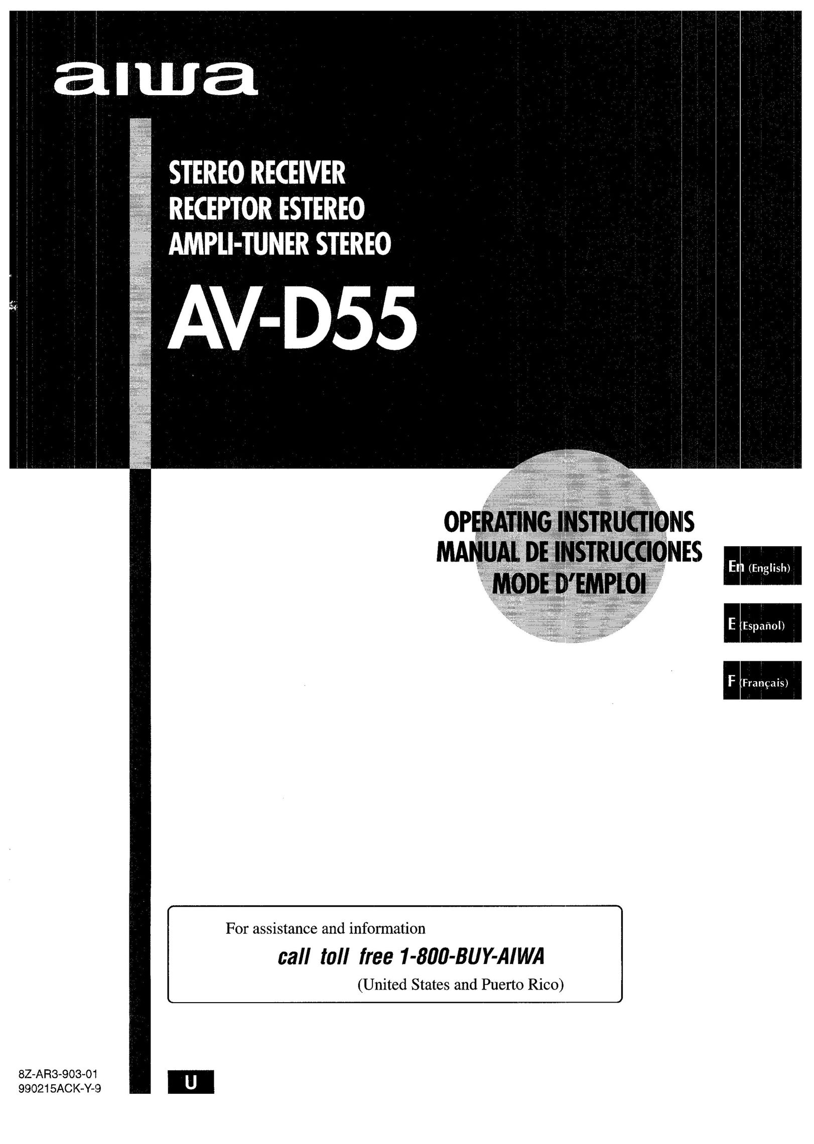 Aiwa AV-D55 Stereo Receiver User Manual